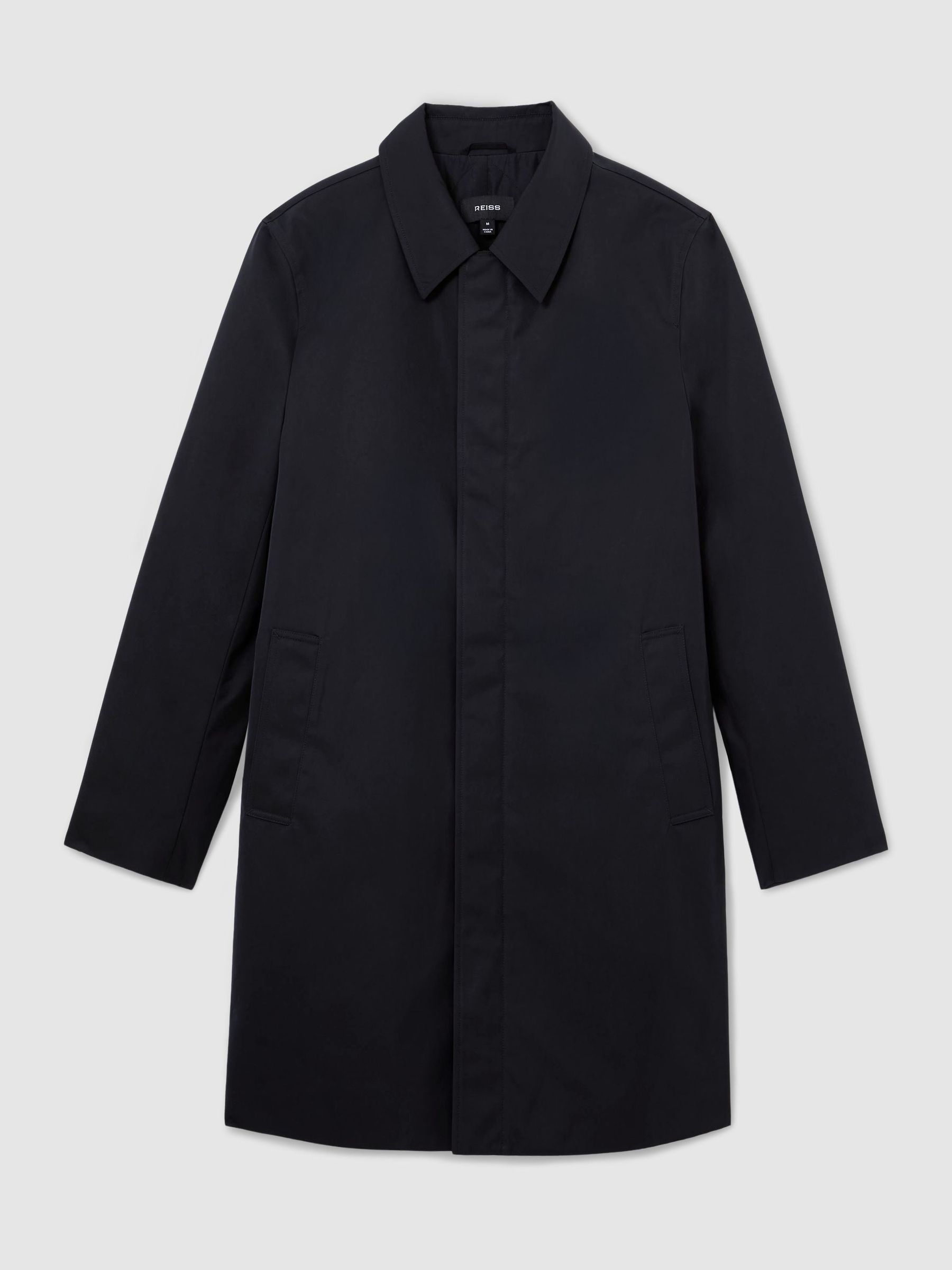 Technical Long Zip-Through Jacket in Navy - Image 2 of 6 Technical Long Zip-Through Jacket in Navy - Image 2 of 6