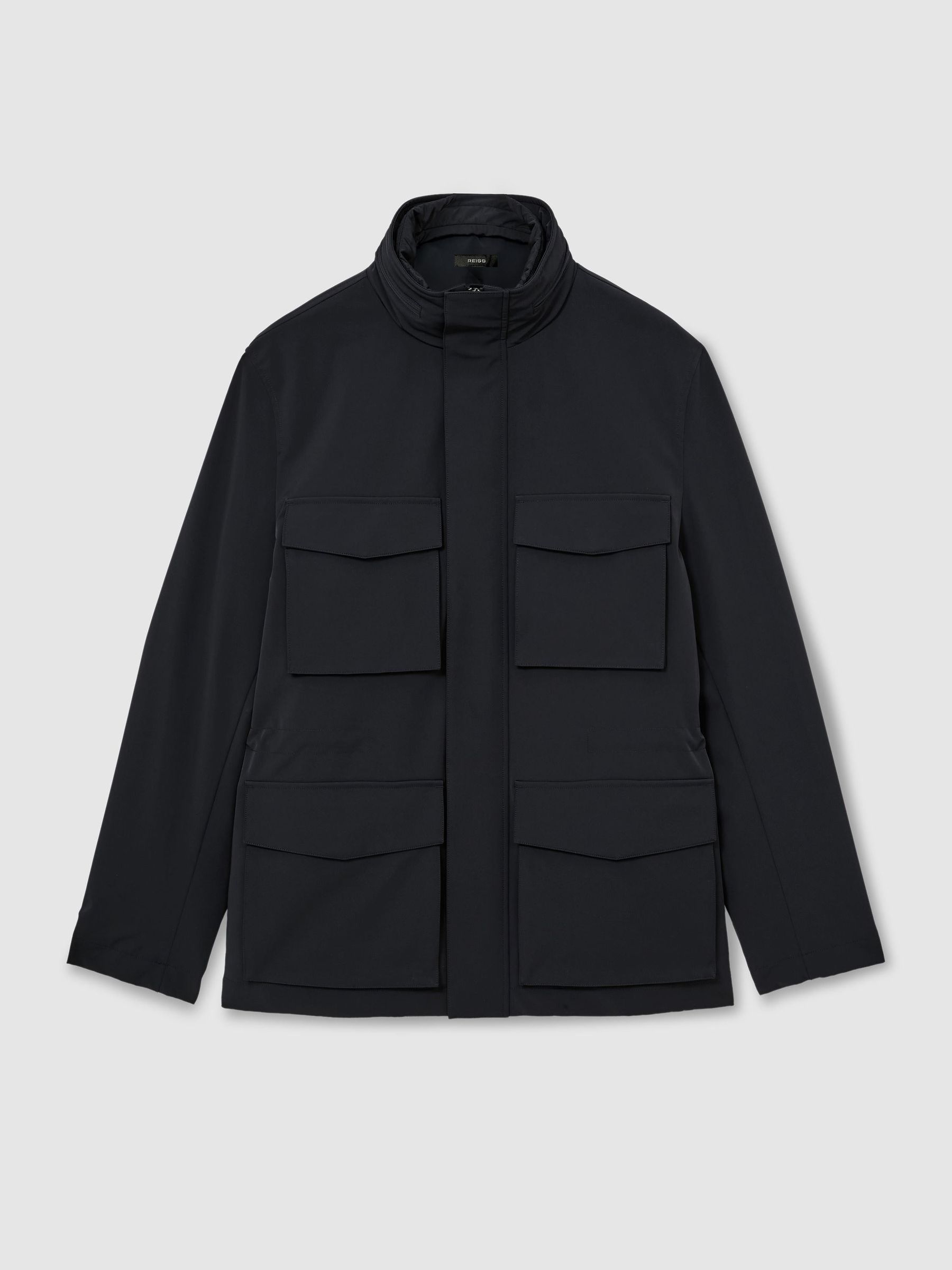 Four-Pocket Hooded Jacket with Removable Gilet in Navy - Image 2 of 8