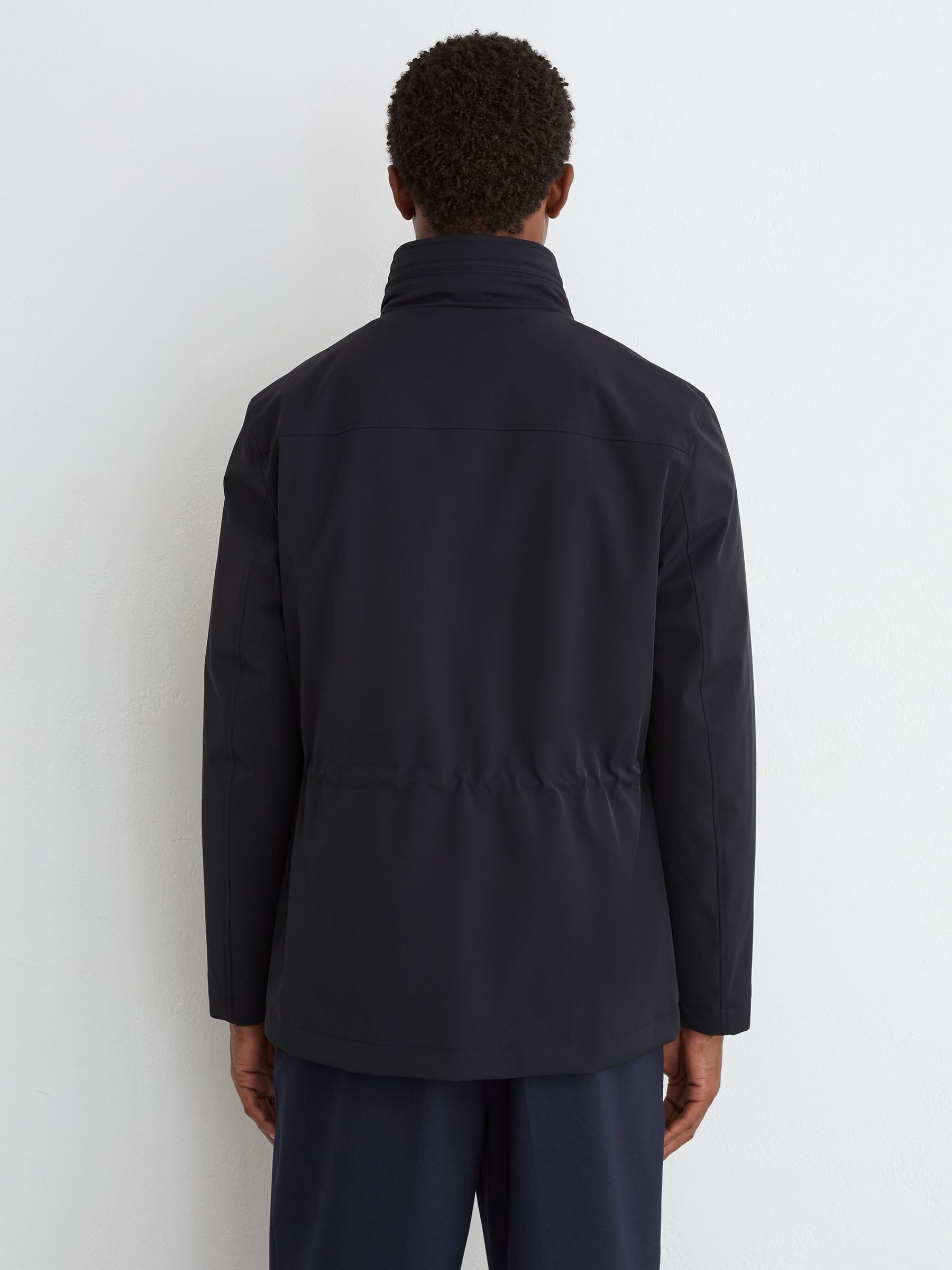 Four-Pocket Hooded Jacket with Removable Gilet in Navy - Image 5 of 8