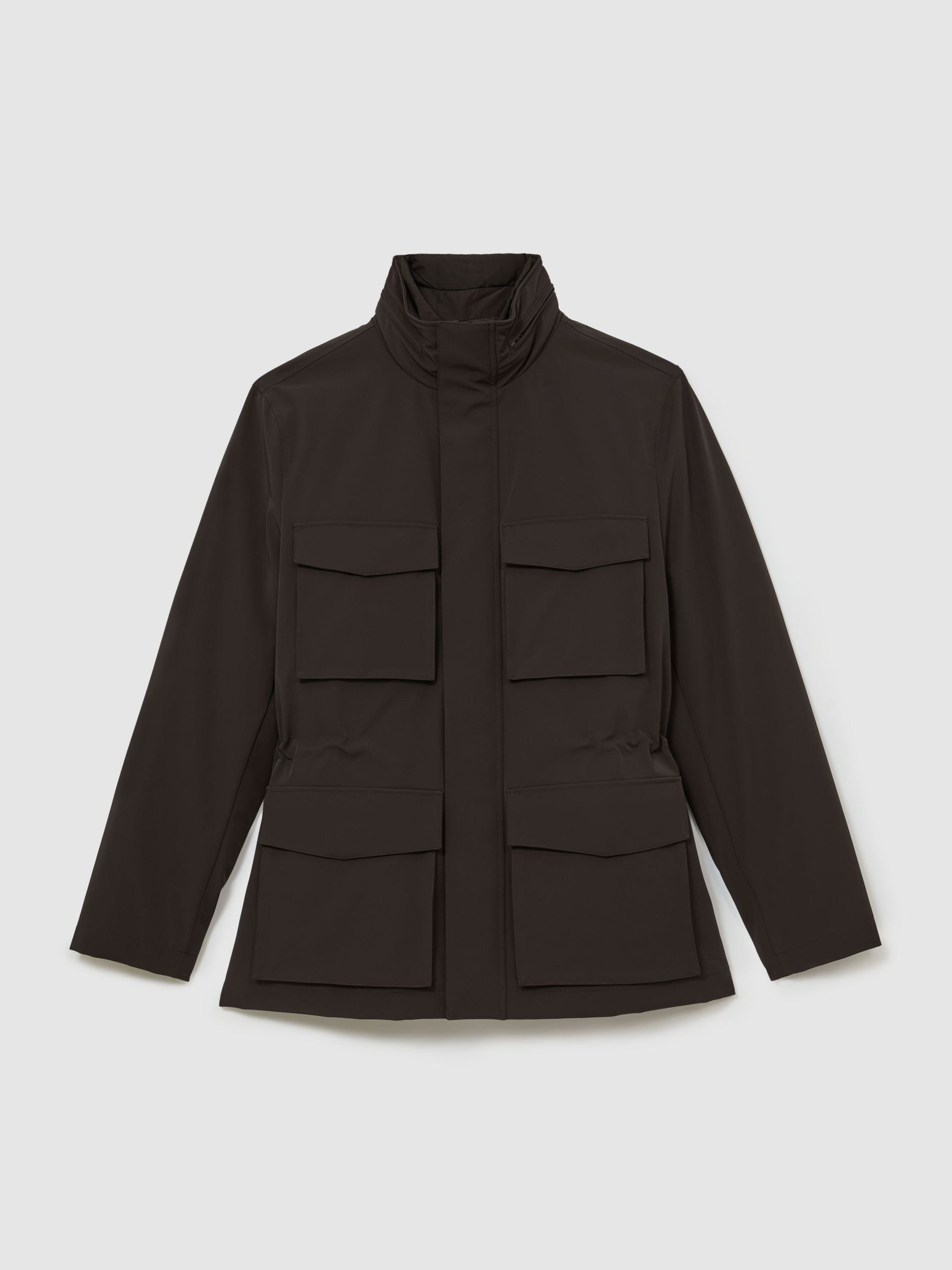Four-Pocket Hooded Jacket with Removable Gilet in Dark Brown - Image 2 of 6