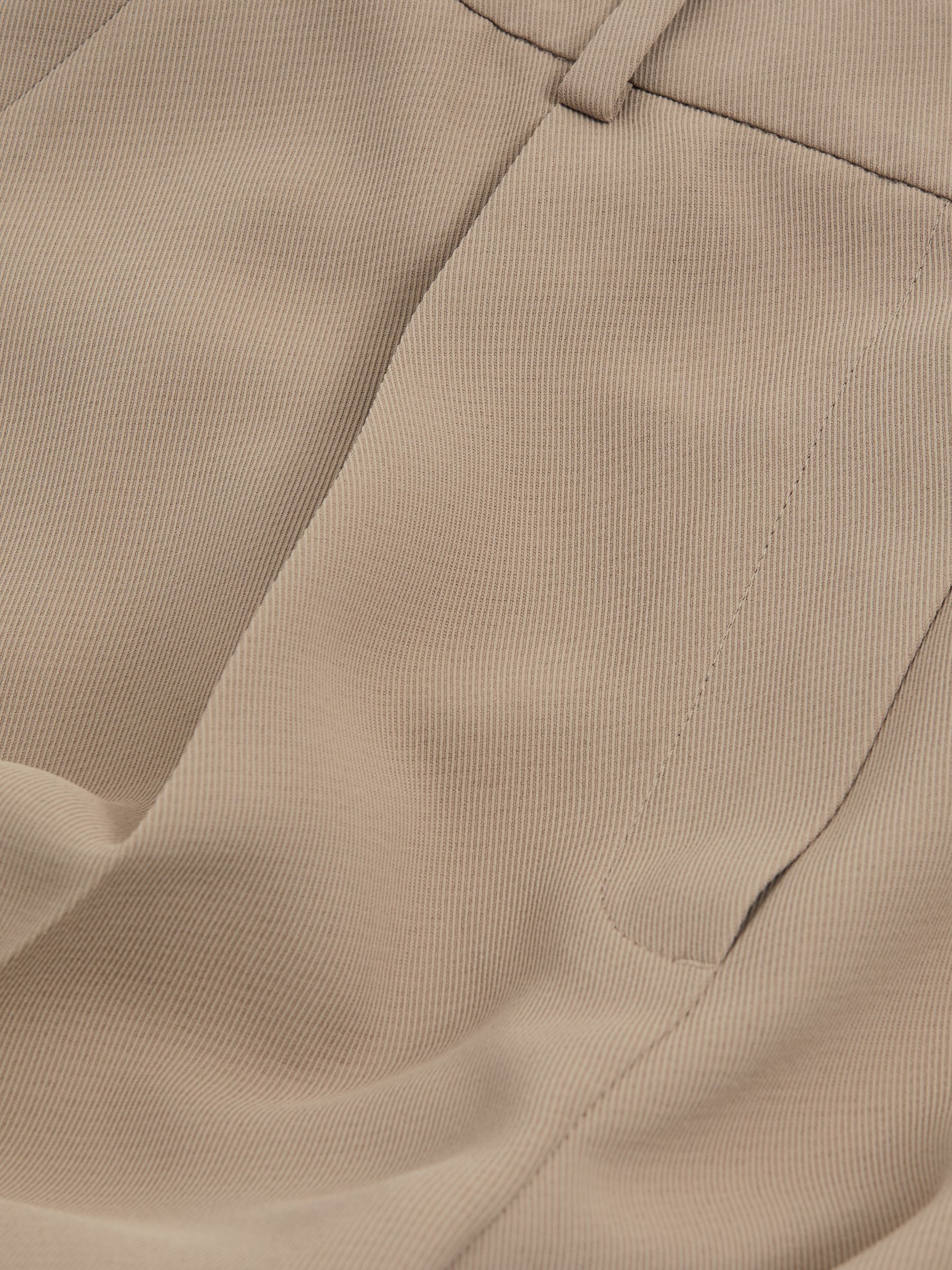 Tall Elasticated-Waist Wide-Leg Twill Trousers in Mink Neutral - Image 6 of 7