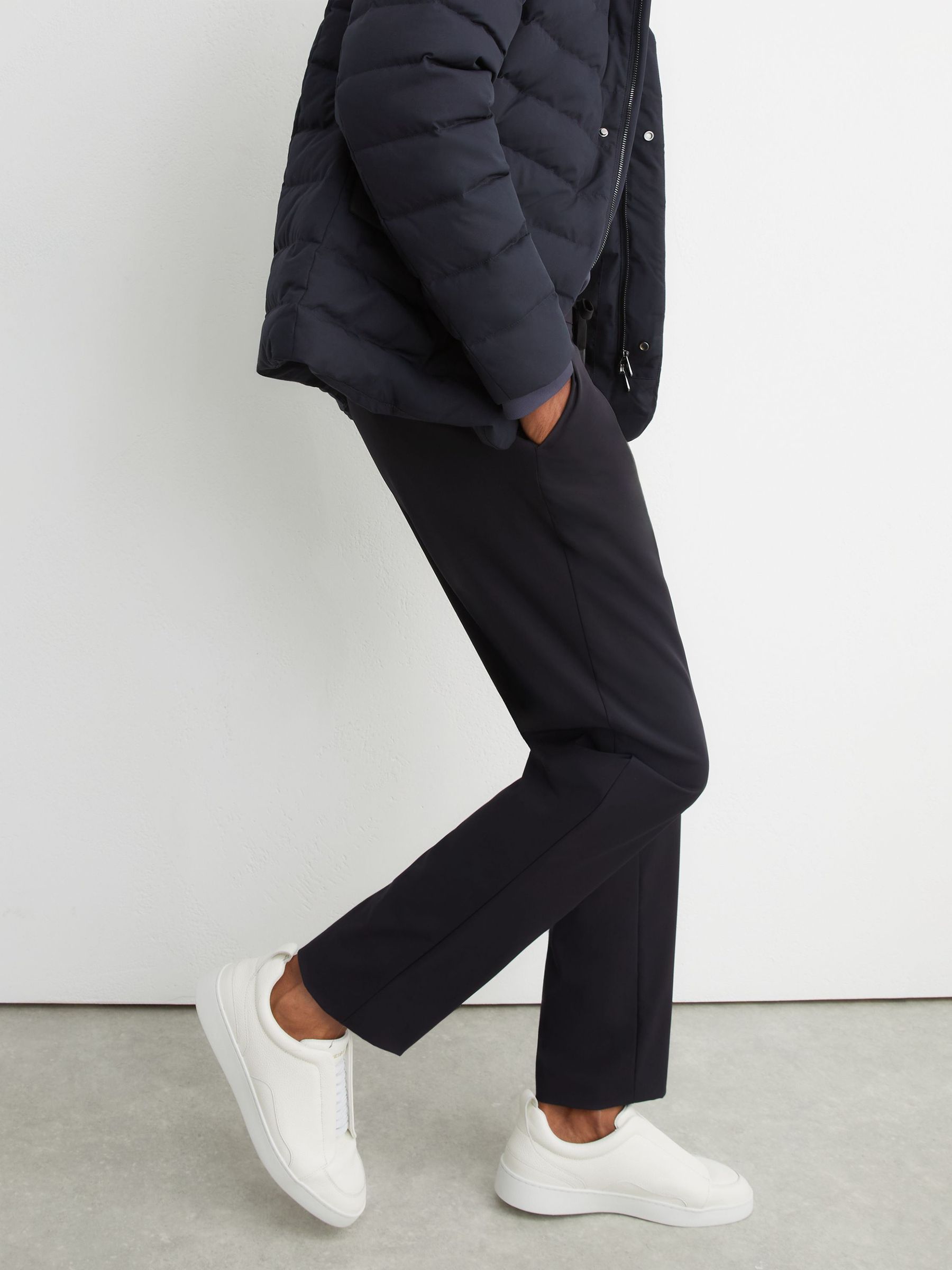R-Flex Technical Stretch Drawstring Trousers Tailored-Fit in Navy - Image 4 of 8