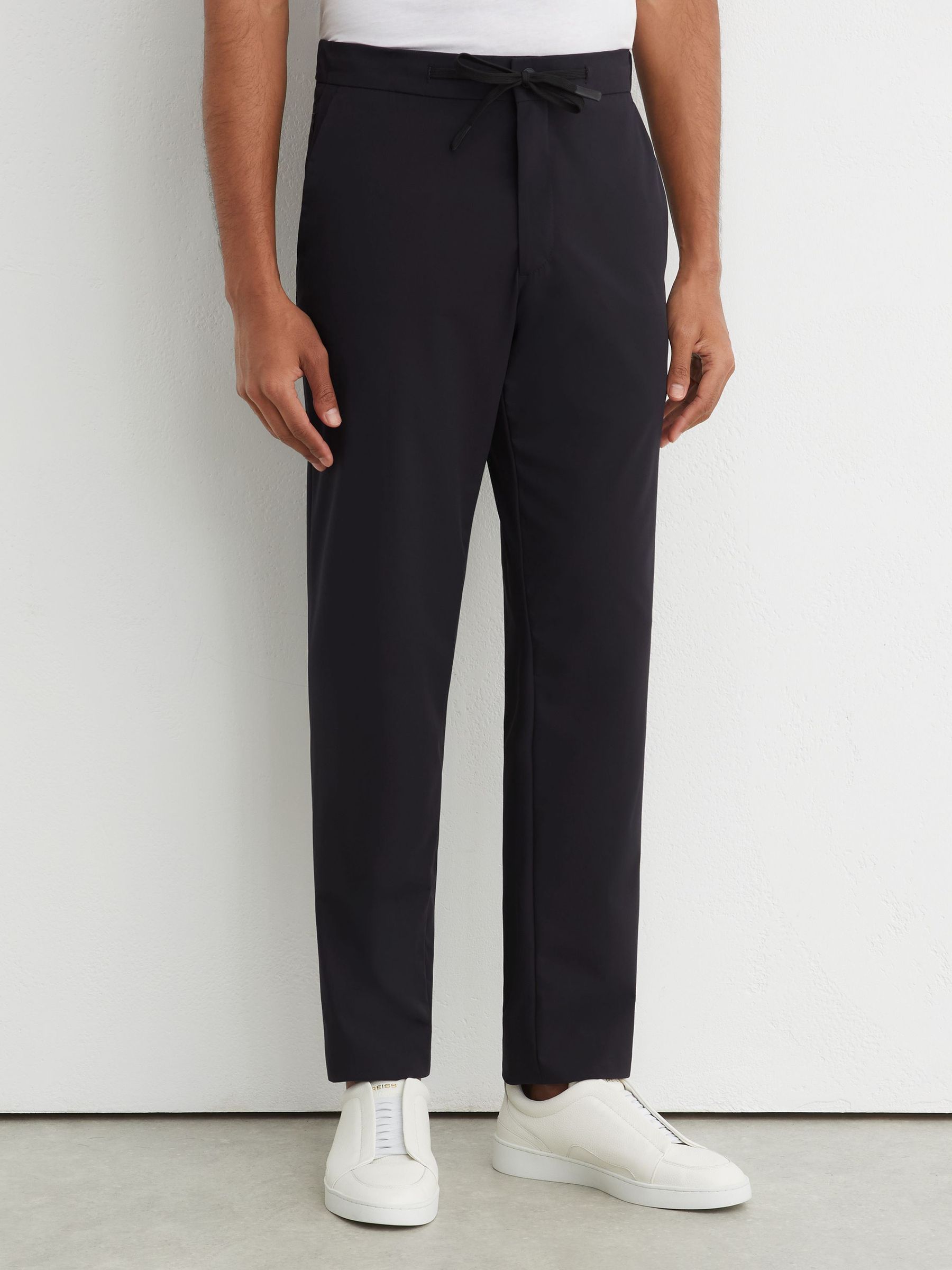 R-Flex Technical Stretch Drawstring Trousers Tailored-Fit in Navy - Image 5 of 8