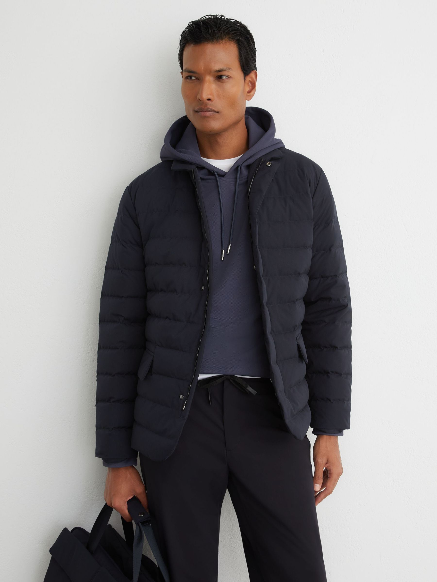 R-Flex Technical Stretch Drawstring Trousers Tailored-Fit in Navy - Image 6 of 8