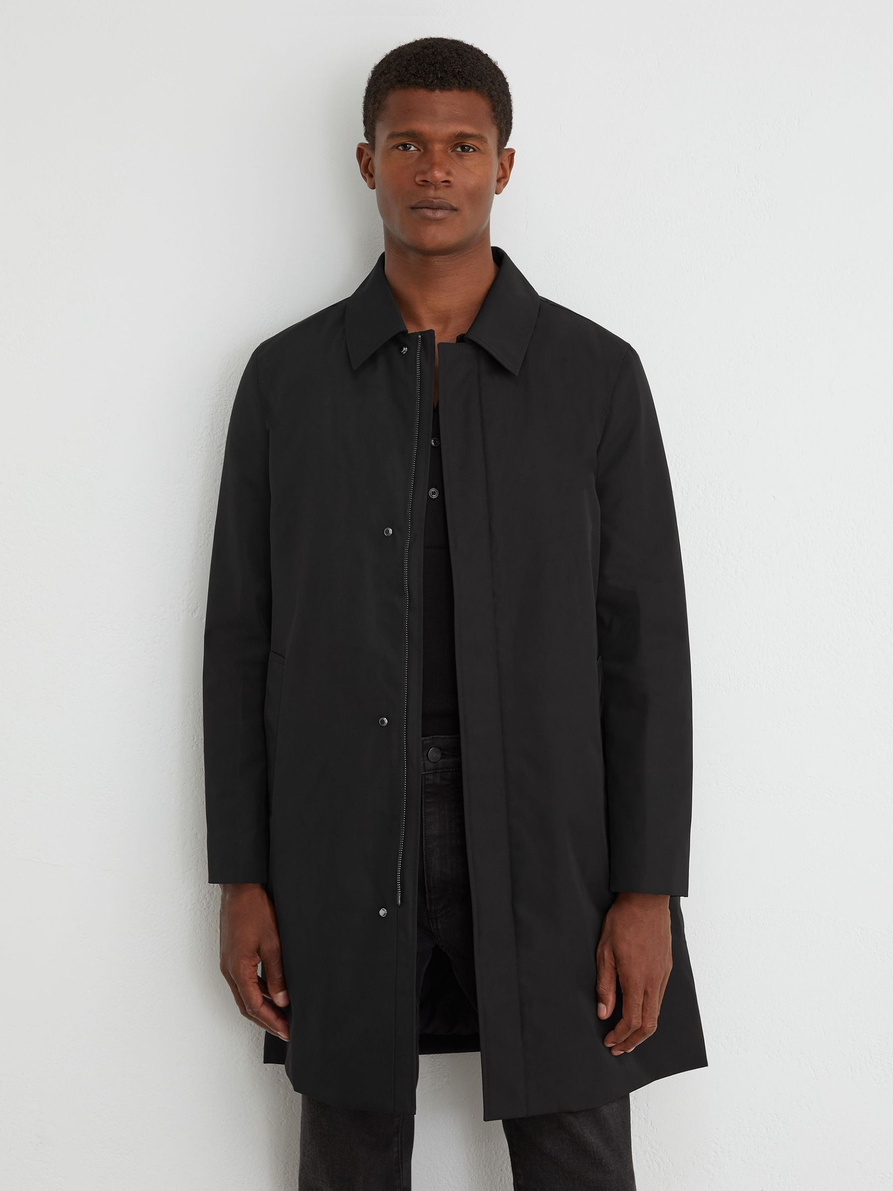 Technical Long Zip-Through Jacket in Black - Image 3 of 7