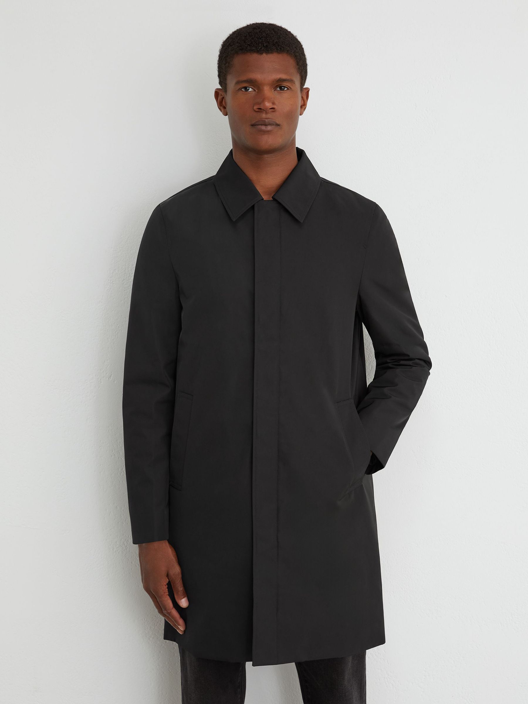 Technical Long Zip-Through Jacket in Black - Image 6 of 7