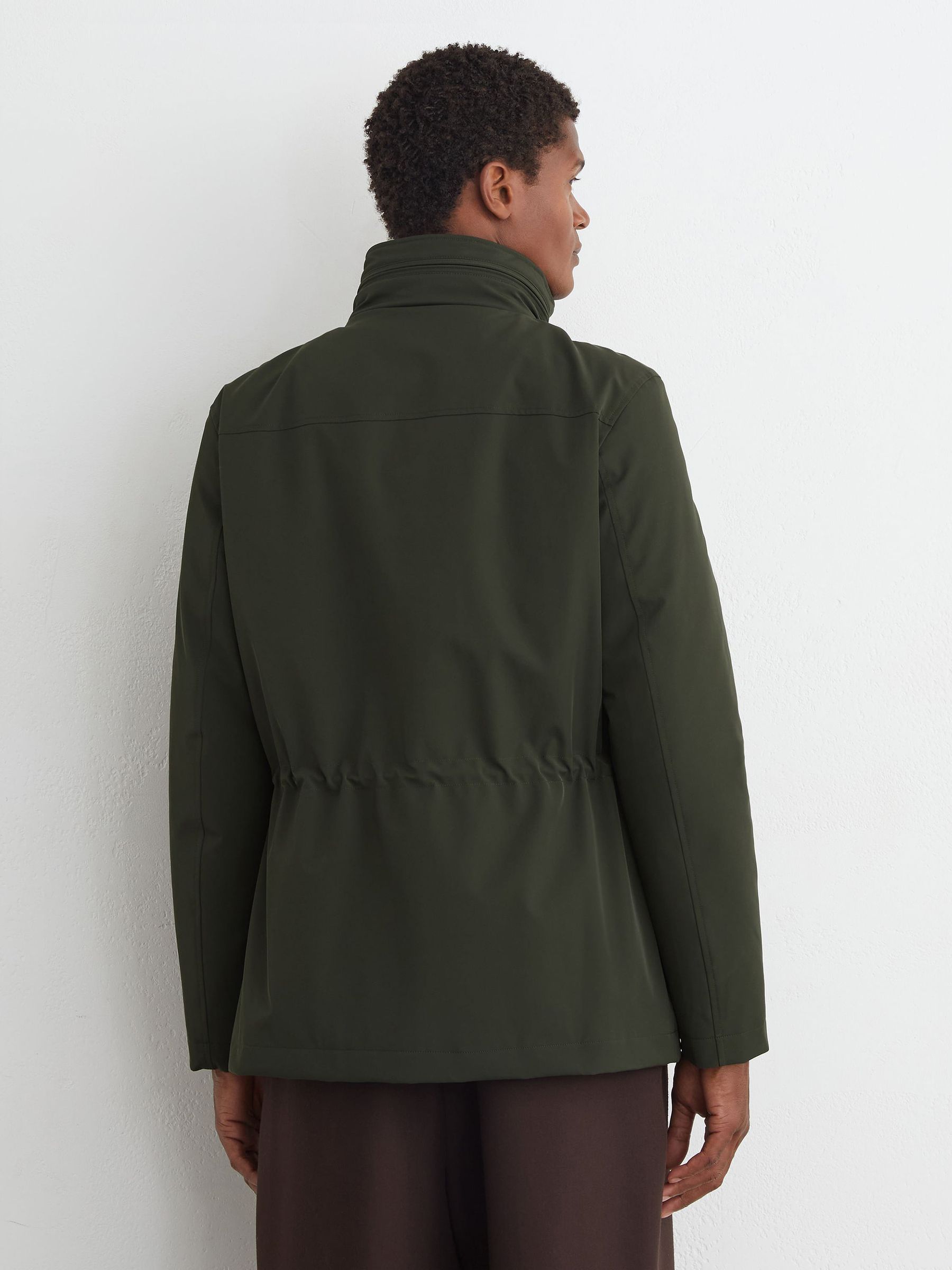 Four-Pocket Hooded Jacket with Removable Gilet in Dark Green - Image 5 of 8