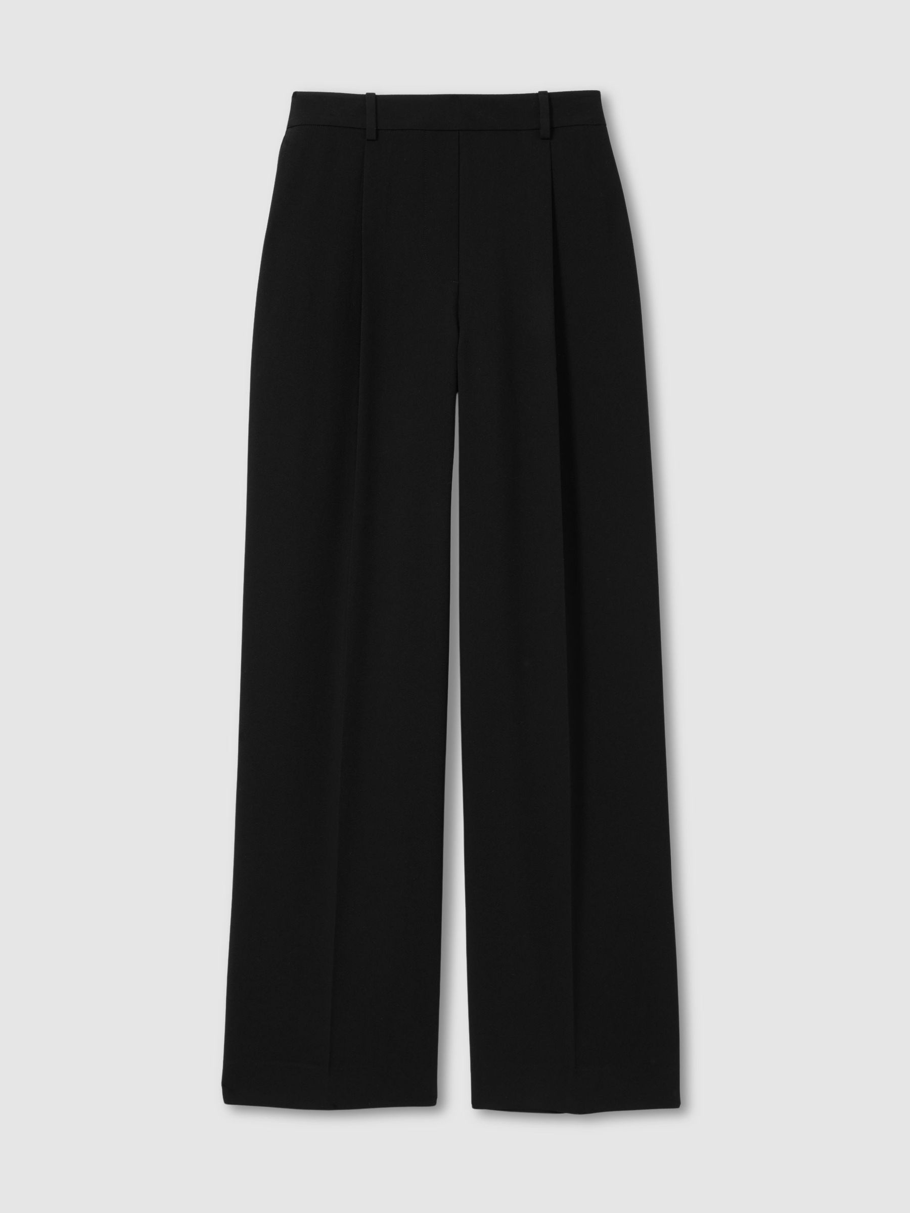 Tall Elasticated-Waist Wide-Leg Twill Trousers in Black - Image 2 of 9