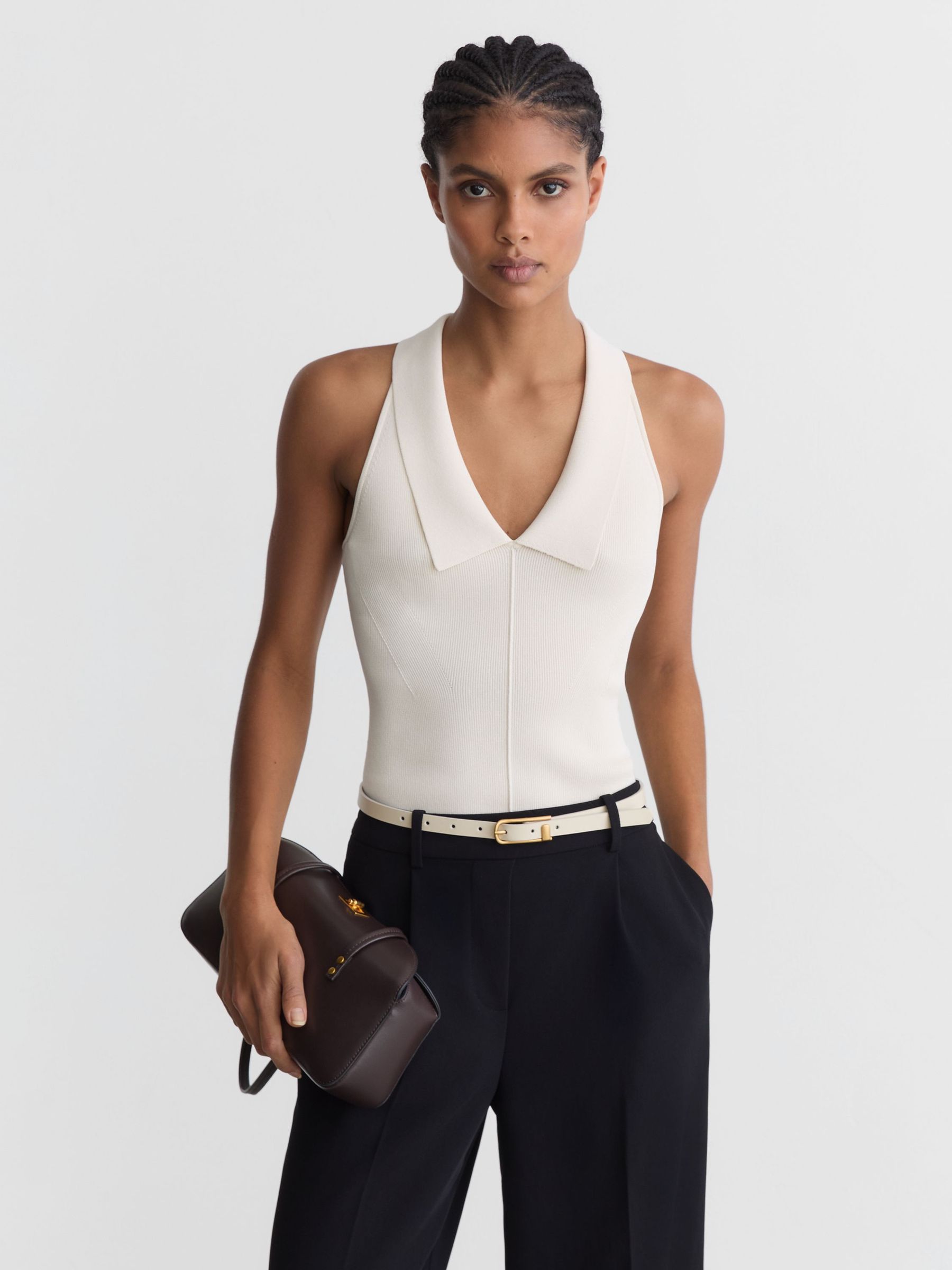 Tall Elasticated-Waist Wide-Leg Twill Trousers in Black - Image 5 of 9