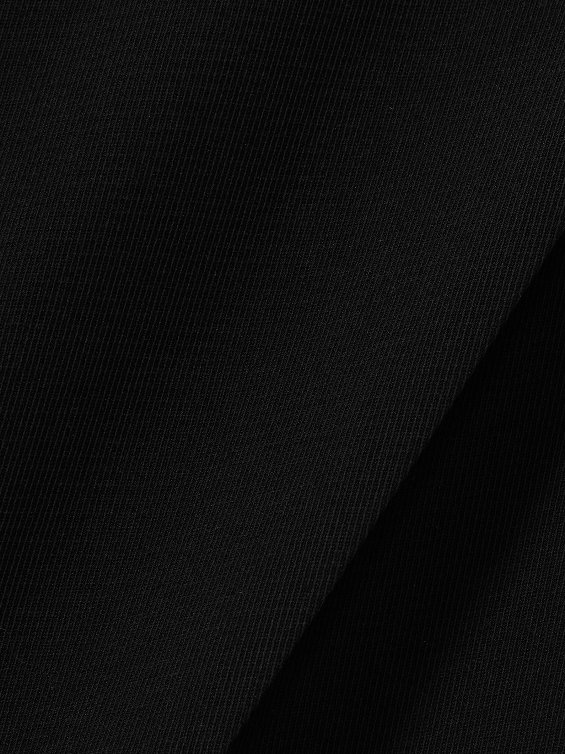Tall Elasticated-Waist Wide-Leg Twill Trousers in Black - image 3