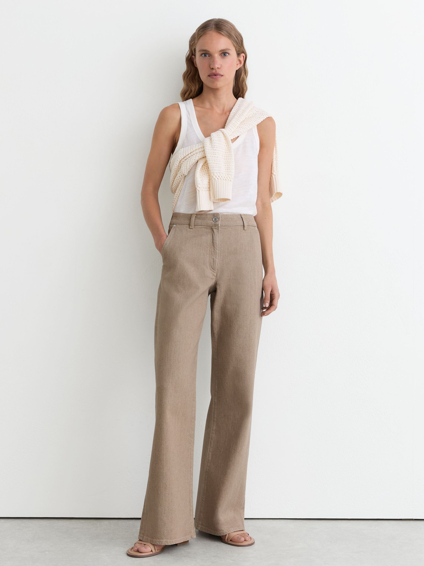 Wide-Leg Jeans in Sand - Image 1 of 6