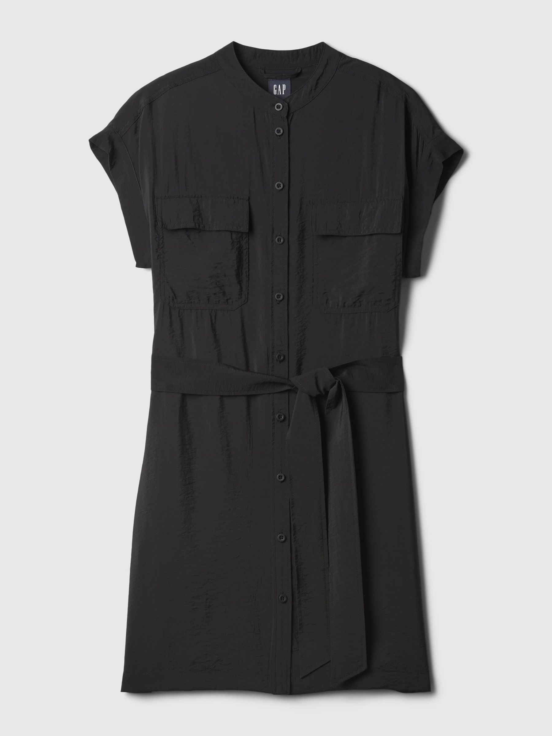 Black Utility Mini Shirt Dress - Image 5 of 5