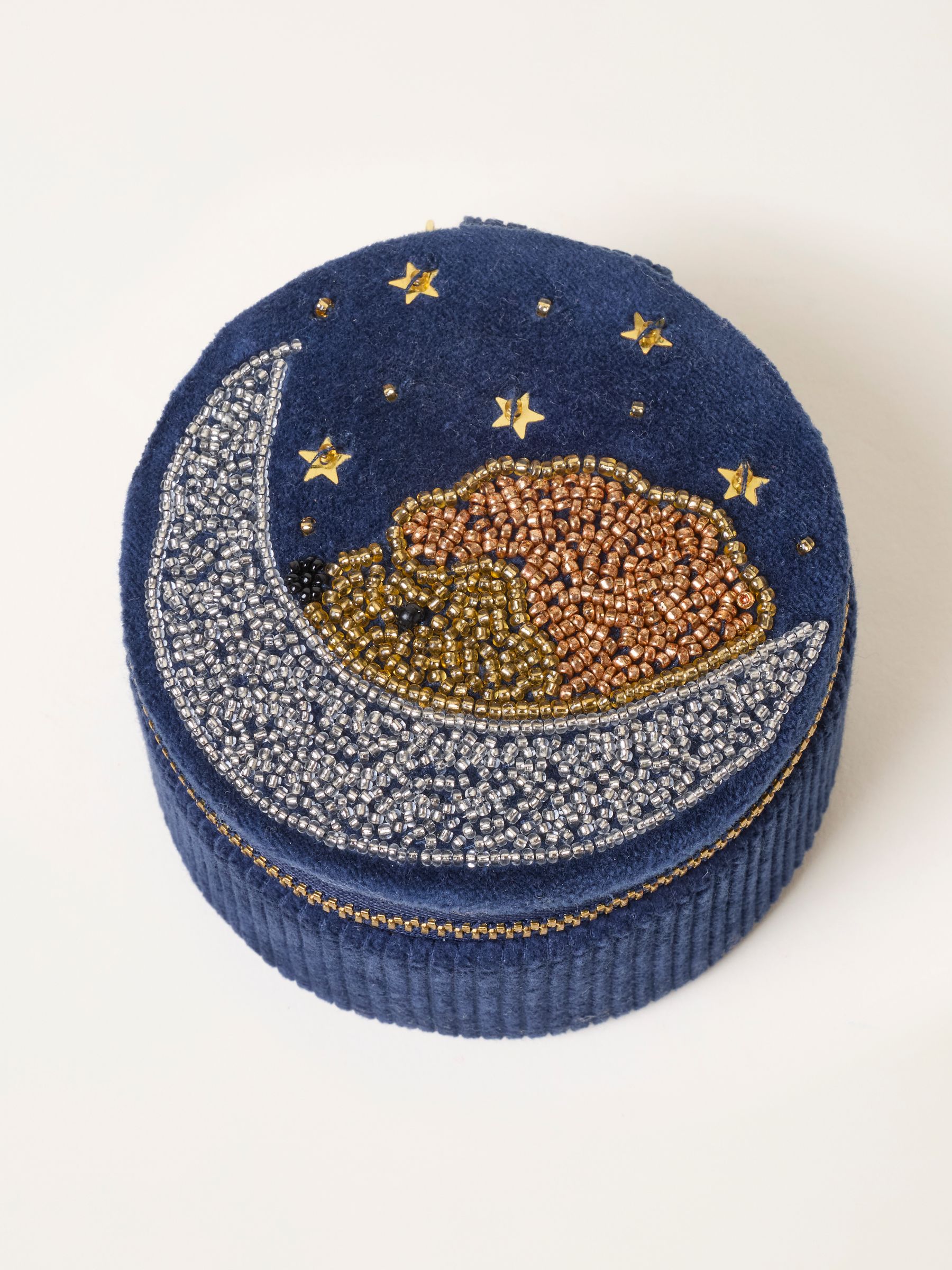 Navy Hedgehog Beaded Jewellery Box - Image 3 of 3
