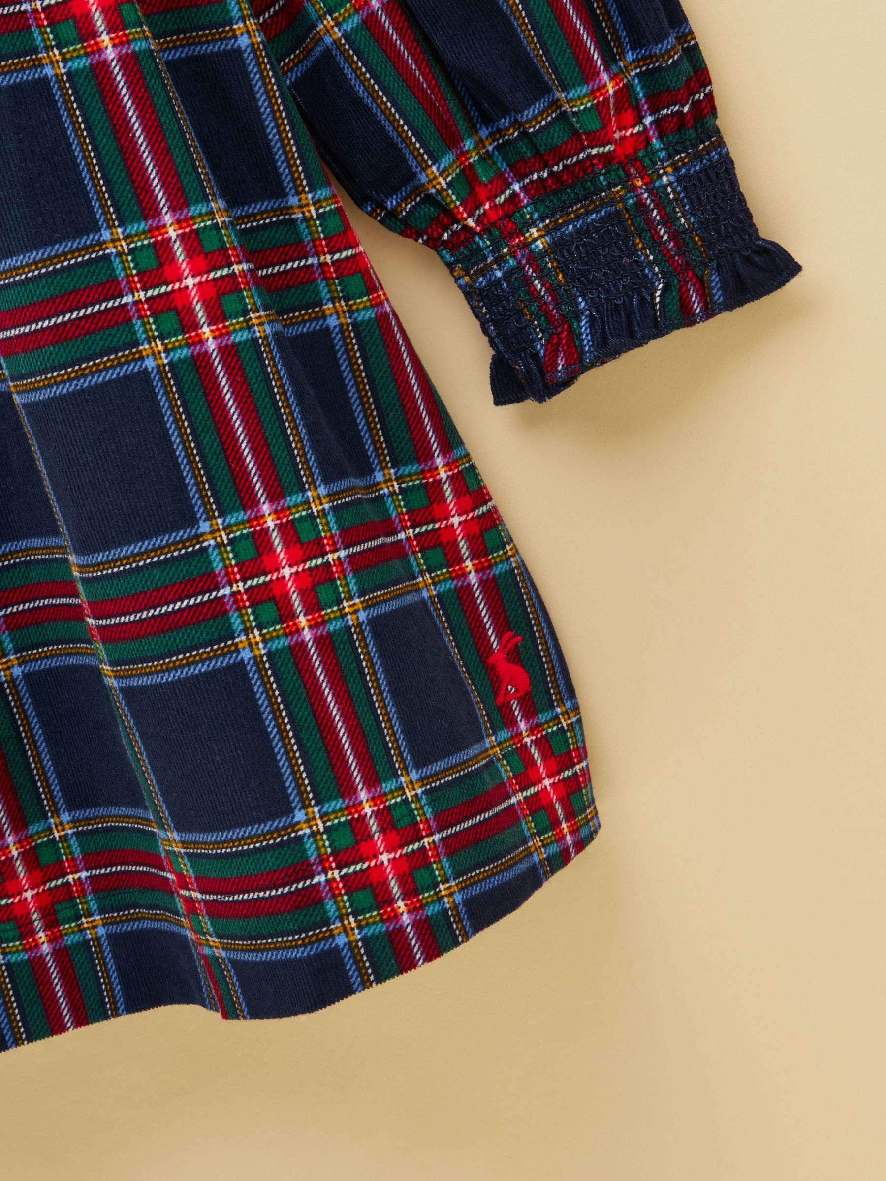 Girls' Darla Navy Check Cord Long Sleeve Dress - Image 3 of 4