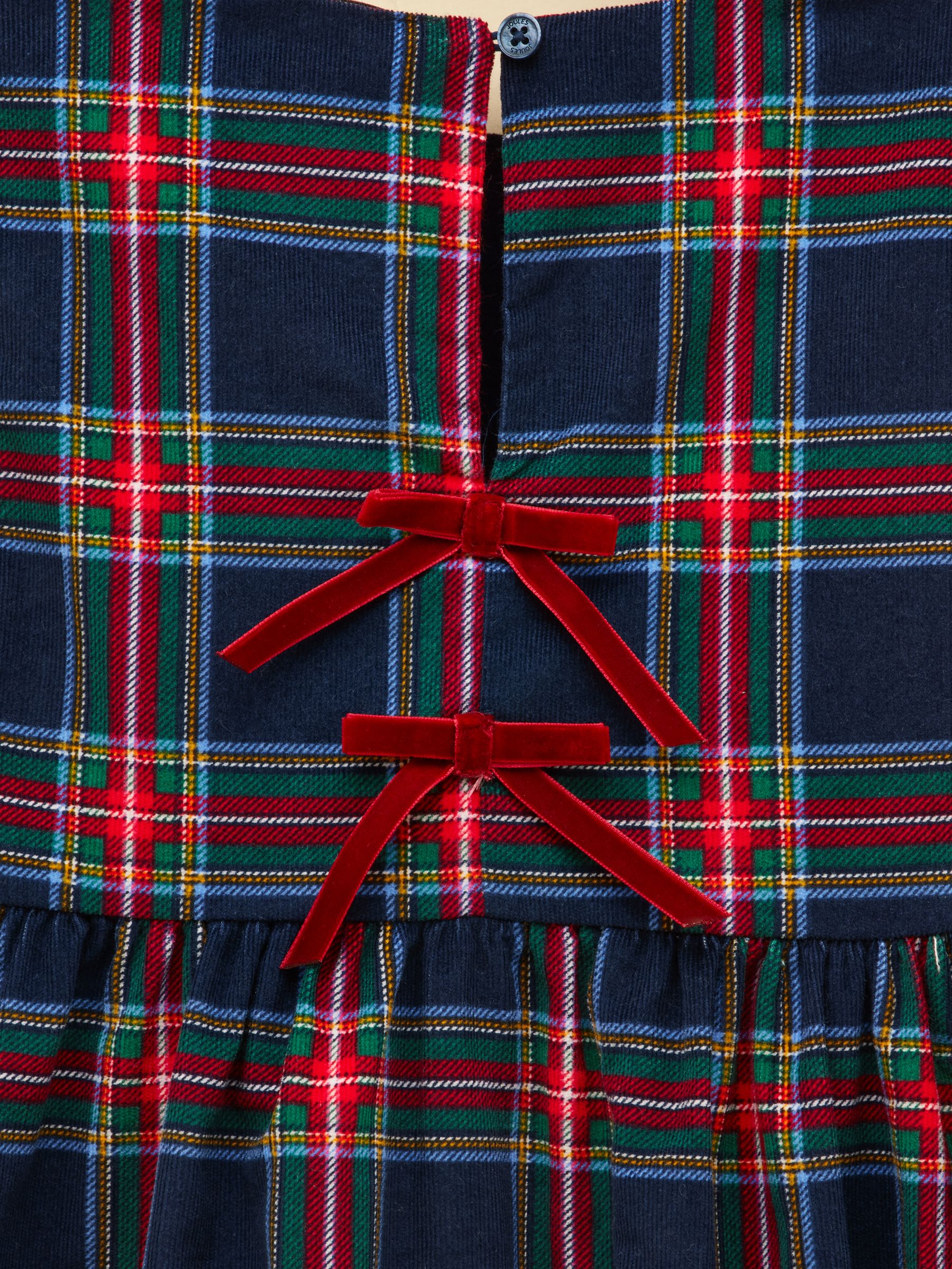 Girls' Darla Navy Check Cord Long Sleeve Dress - Image 4 of 4 Girls' Darla Navy Check Cord Long Sleeve Dress - Image 4 of 4