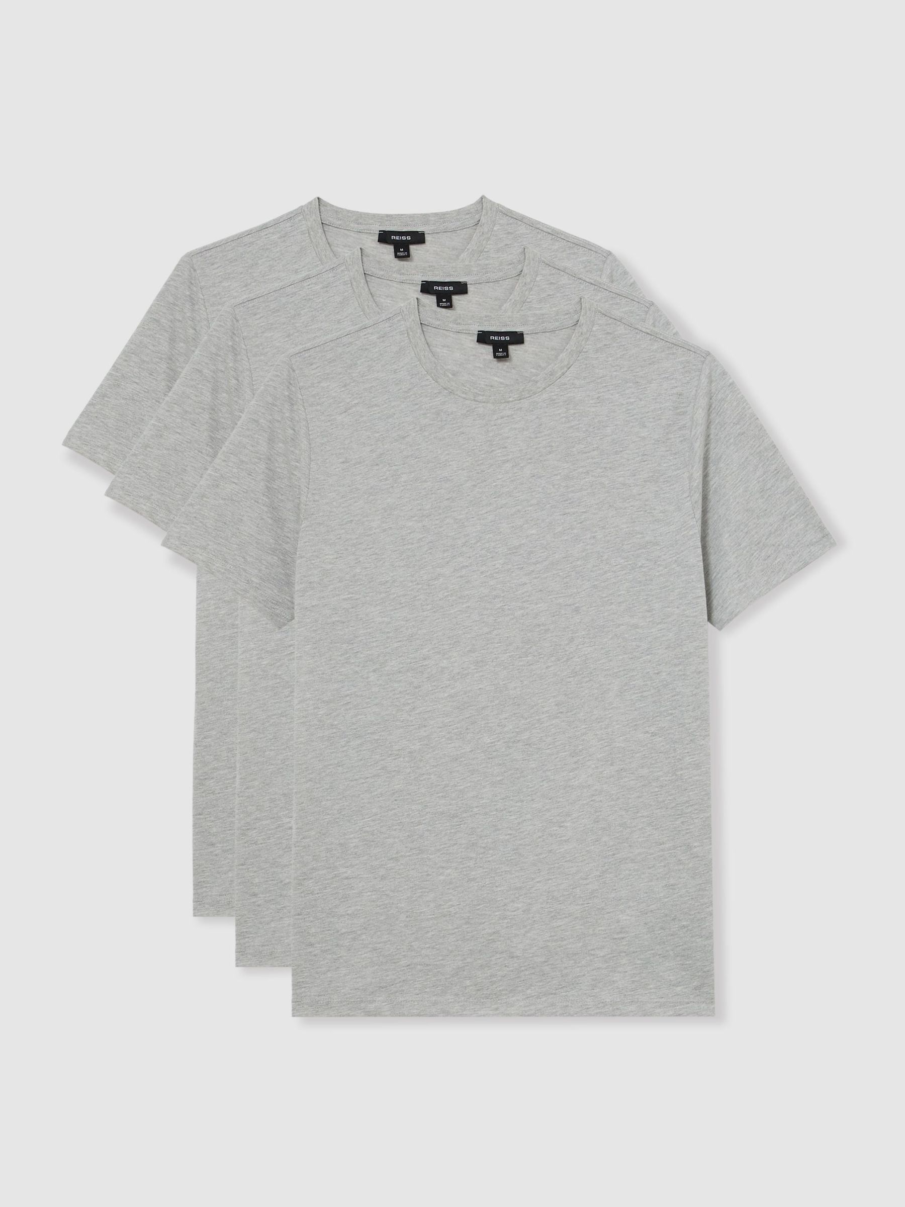 T-Shirts 3 Pack in Grey Melange - Image 4 of 8