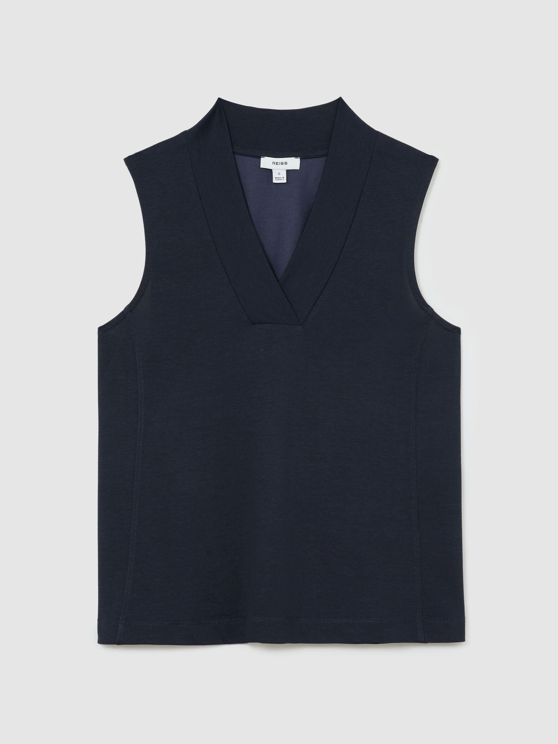 Jersey V-Neck Vest in Navy - Image 2 of 6