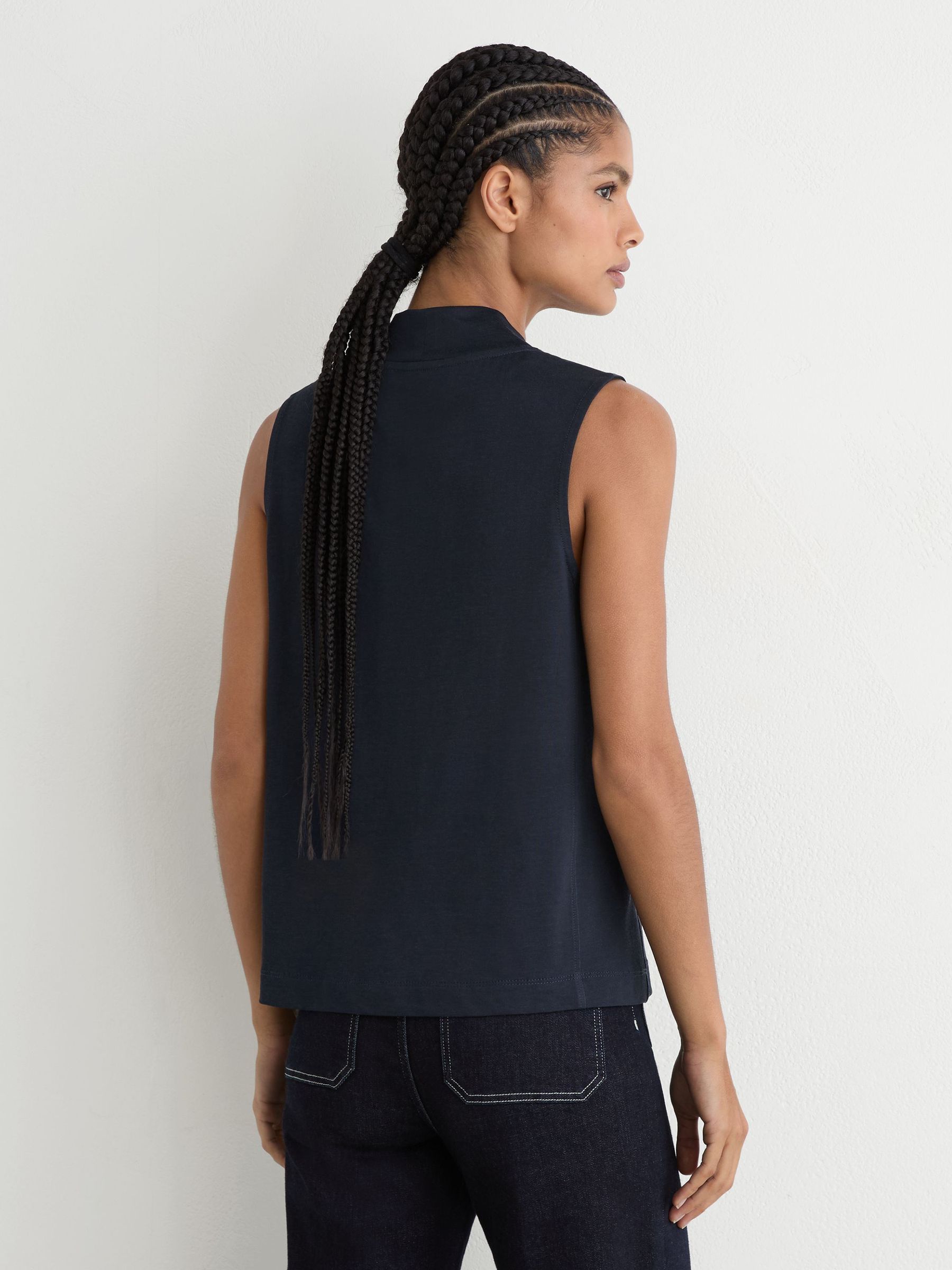 Jersey V-Neck Vest in Navy - Image 5 of 6