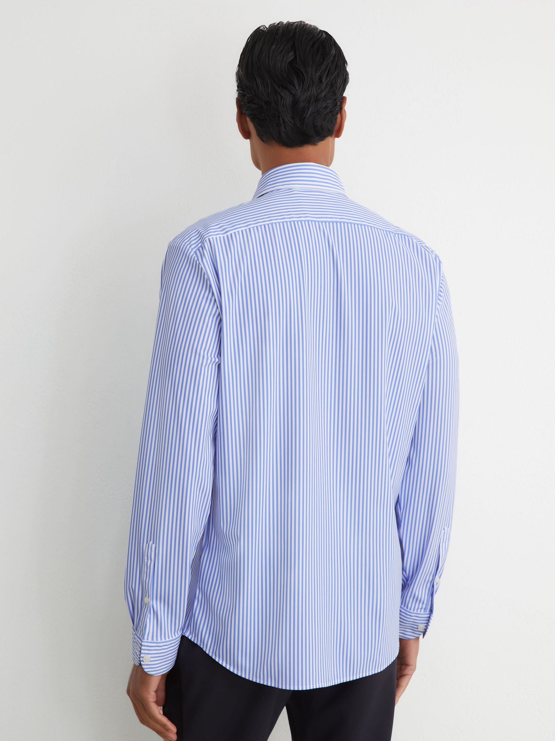 Shirt in Soft Blue/White Stripe - Image 5 of 8
