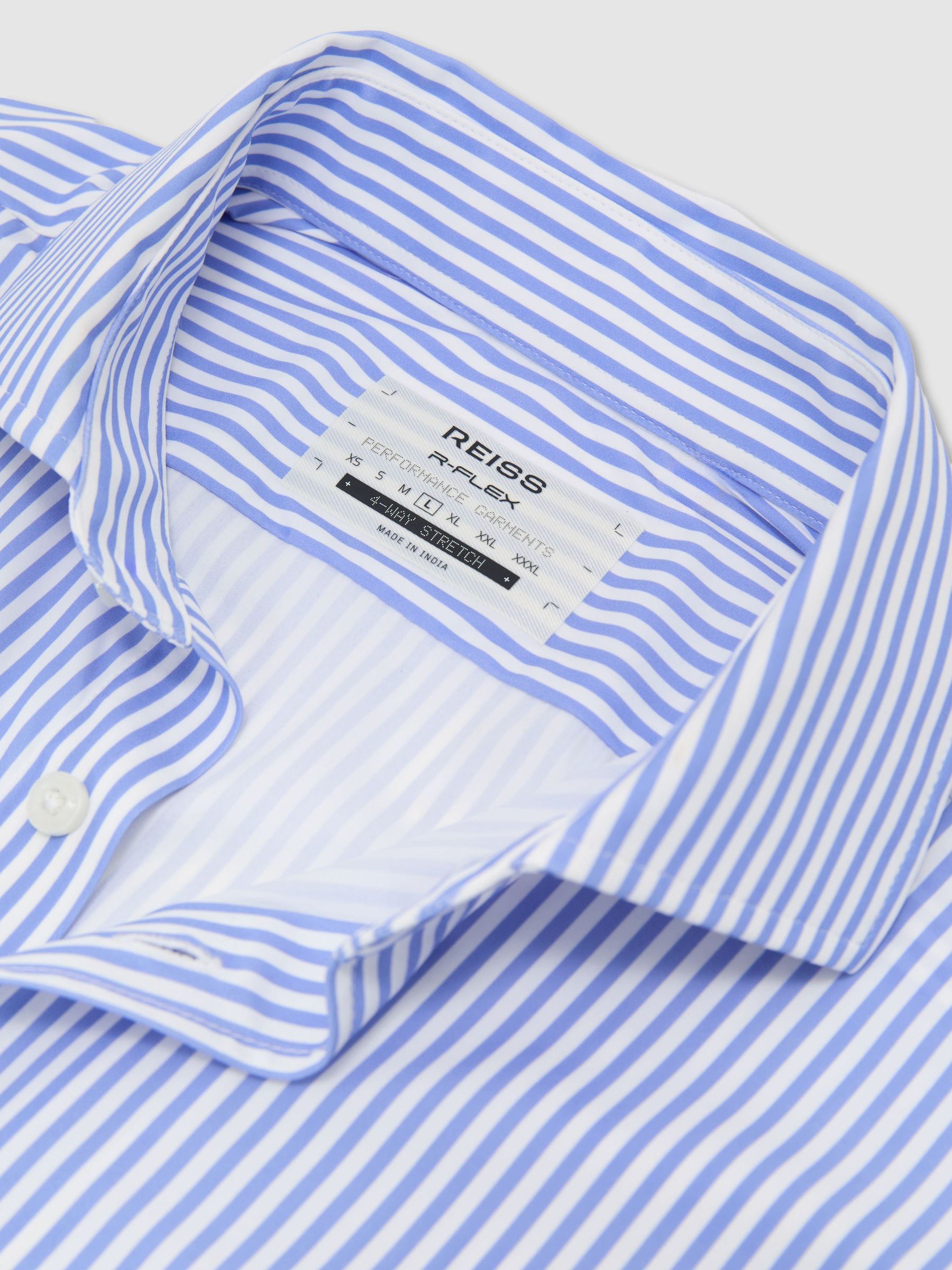 Shirt in Soft Blue/White Stripe - Image 8 of 8