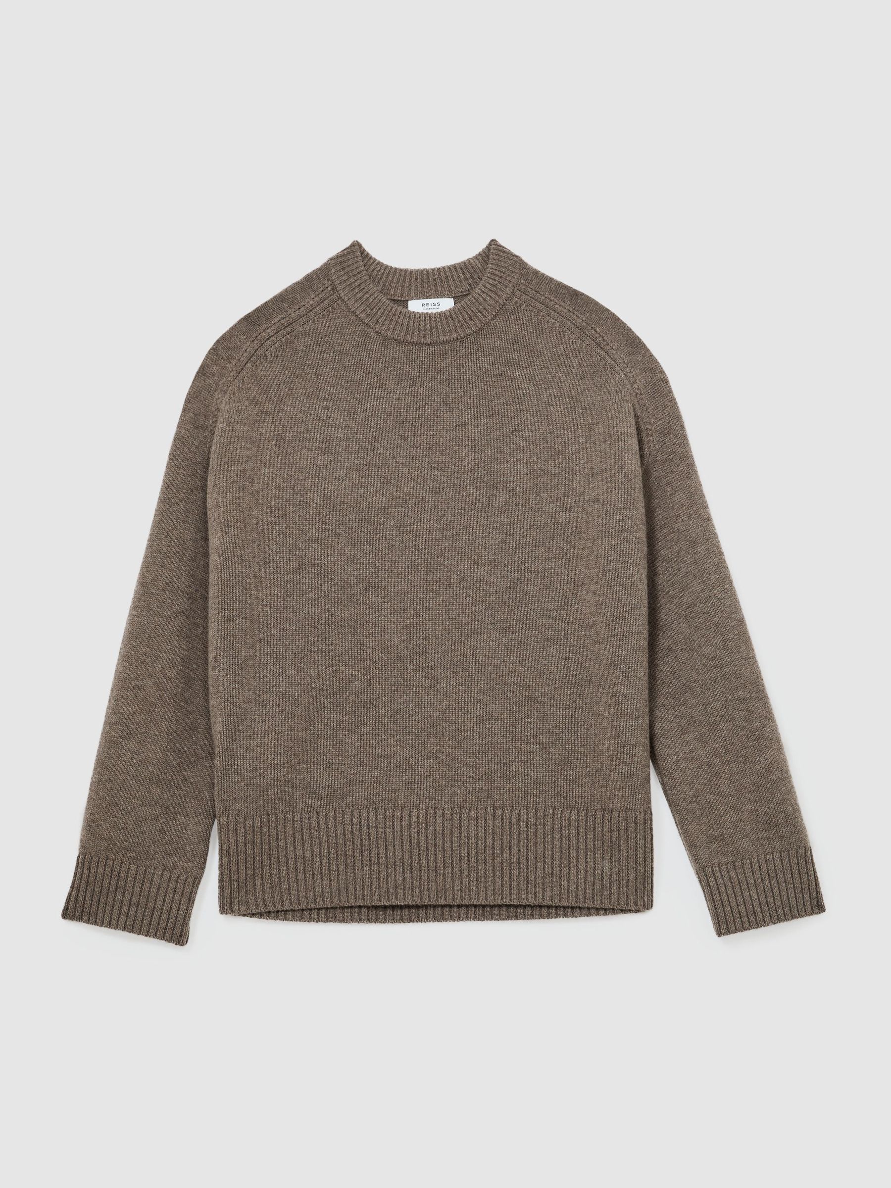 Wool-Cashmere Crew-Neck Raglan Jumper in Dark Neutral - Image 2 of 8