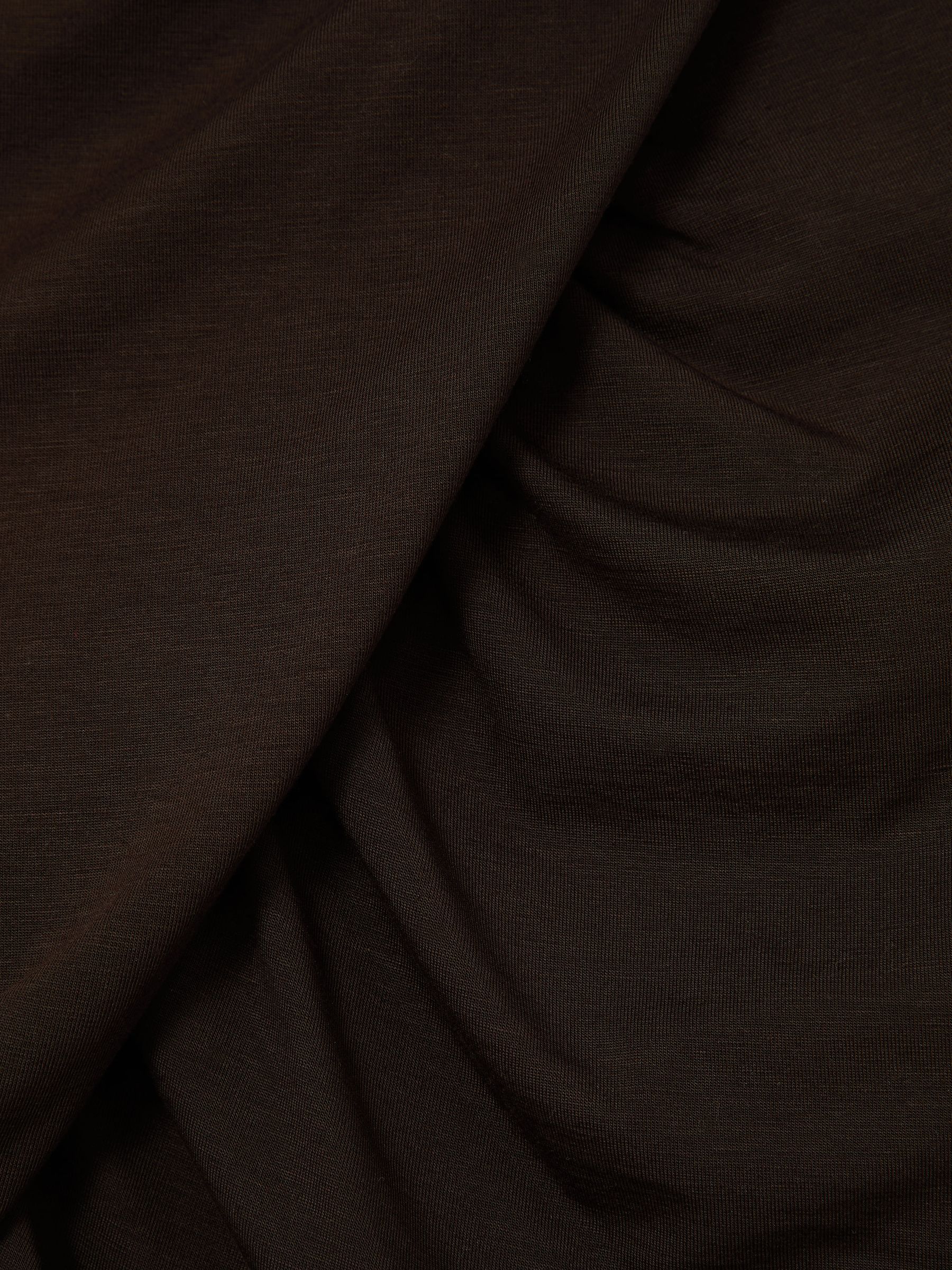 Ruched High-Neck Top in Chocolate Brown - Image 6 of 6