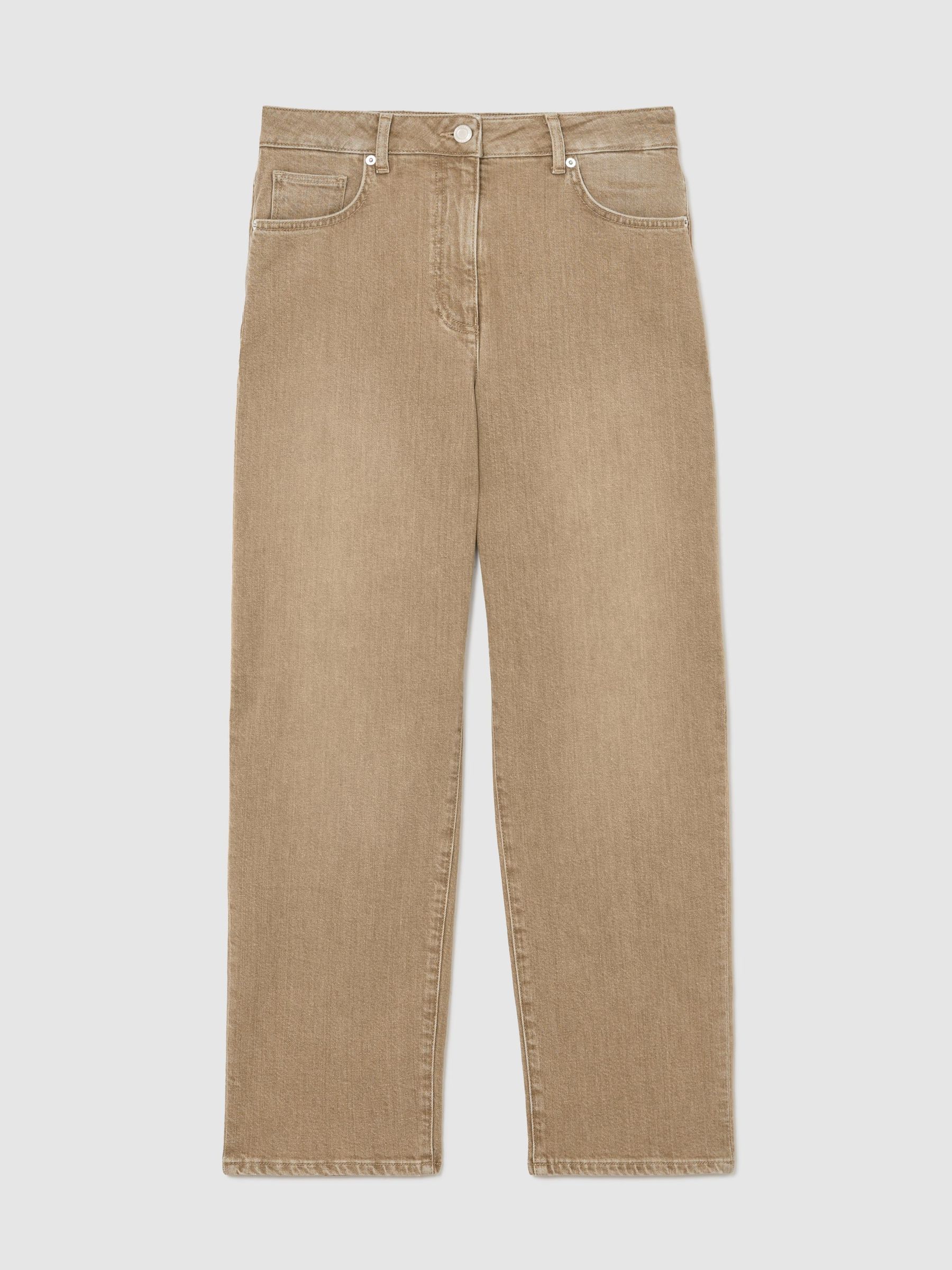 Mid-Rise Straight-Leg Jeans in Neutral - image 1