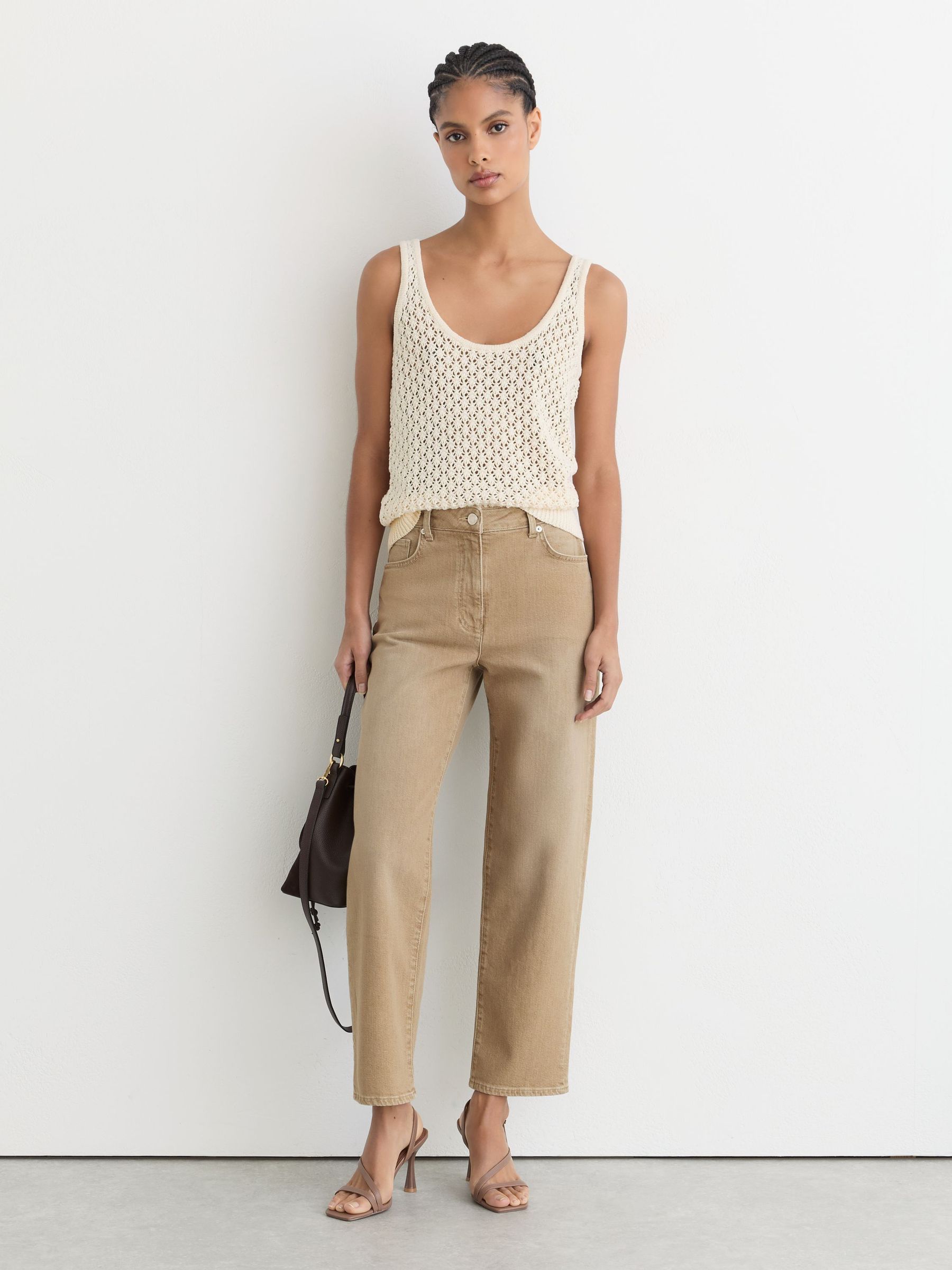 Mid-Rise Straight-Leg Jeans in Neutral - image 4