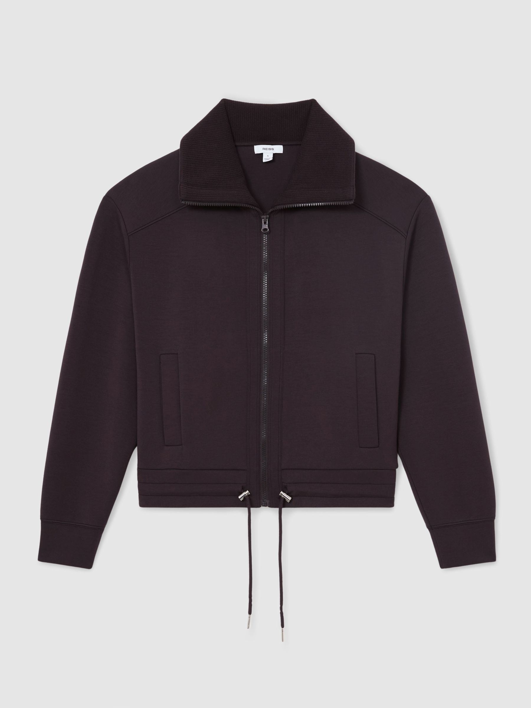 Premium Interlock Zip-Front Sweatshirt in Grape Burgundy - Image 2 of 7 Premium Interlock Zip-Front Sweatshirt in Grape Burgundy - Image 2 of 7