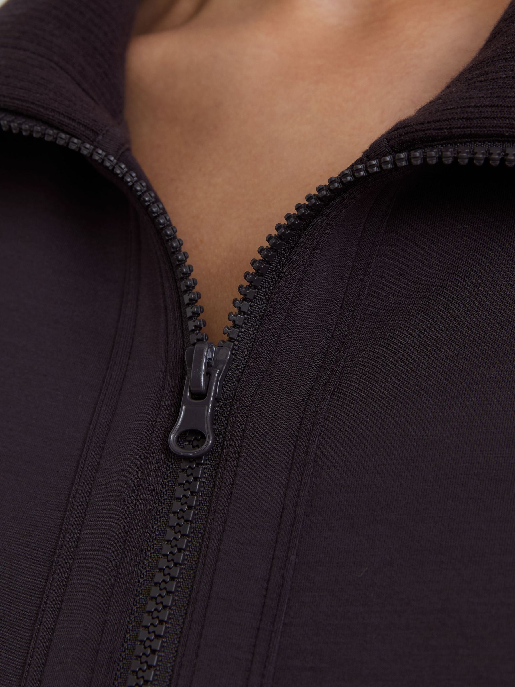 Premium Interlock Zip-Front Sweatshirt in Grape Burgundy - Image 4 of 7