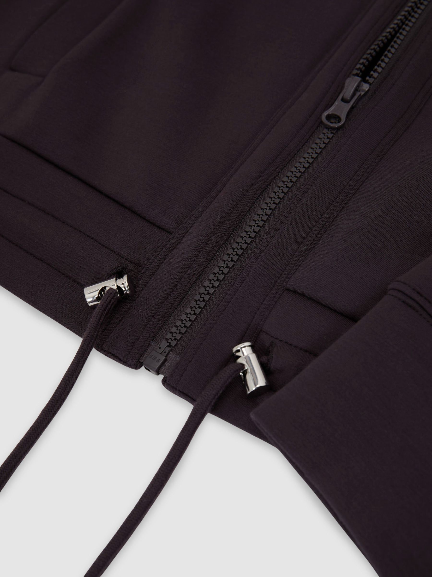 Premium Interlock Zip-Front Sweatshirt in Grape Burgundy - Image 7 of 7