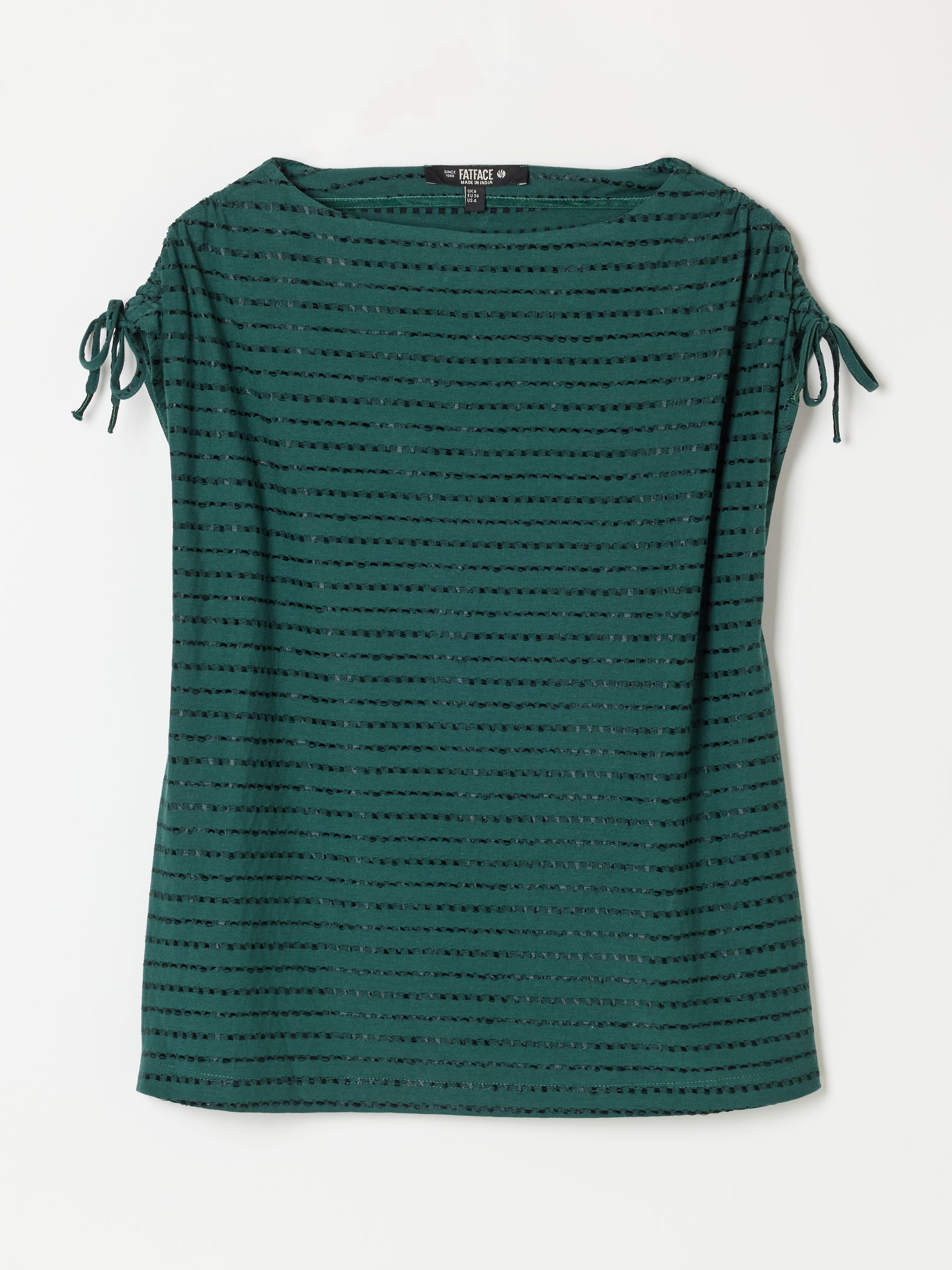 Gabby Teal Blue Gathered Shoulder Detail Top - Image 5 of 5