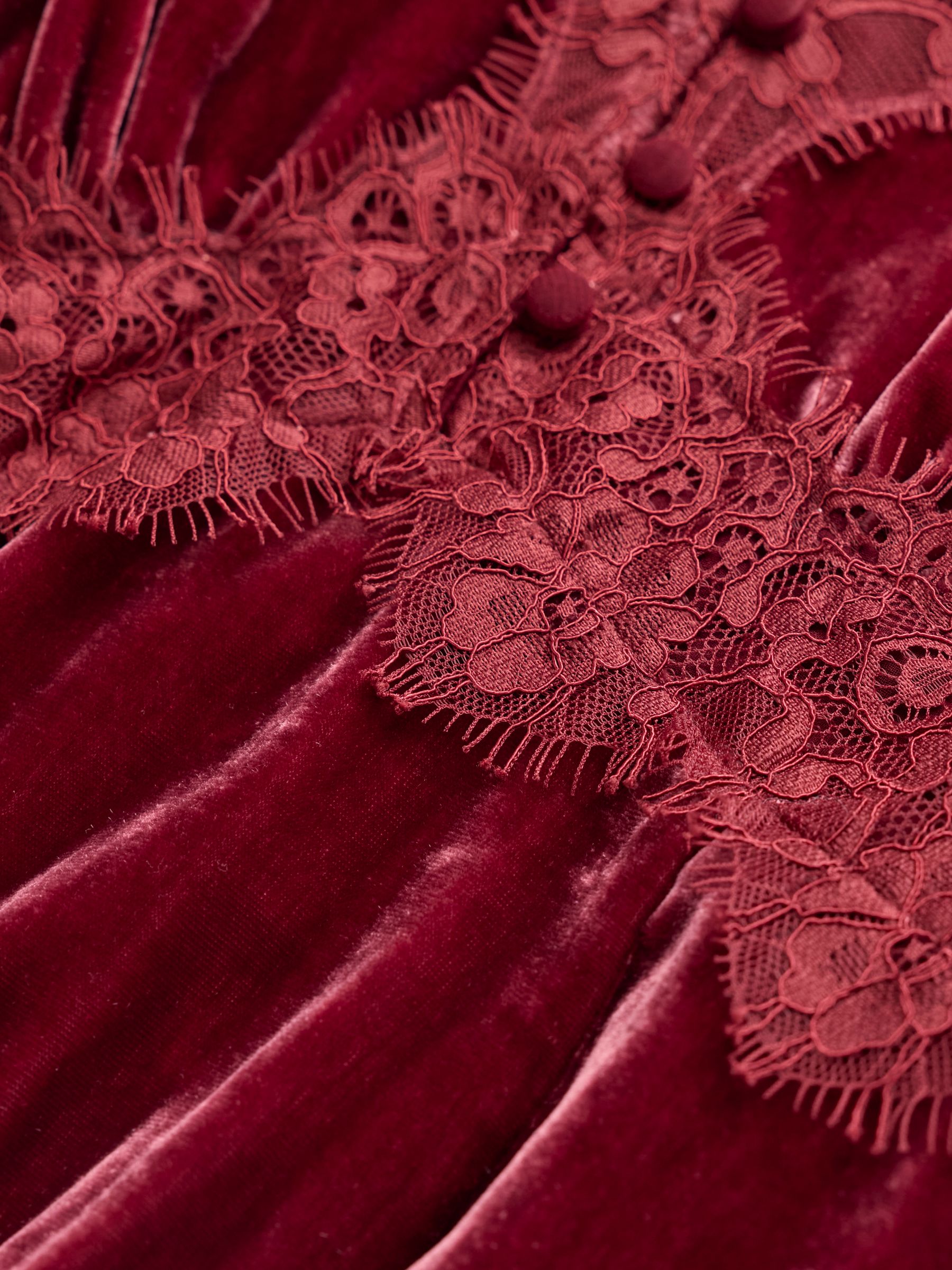 Libby Rose Pink Velvet Midi Dress - Image 6 of 6
