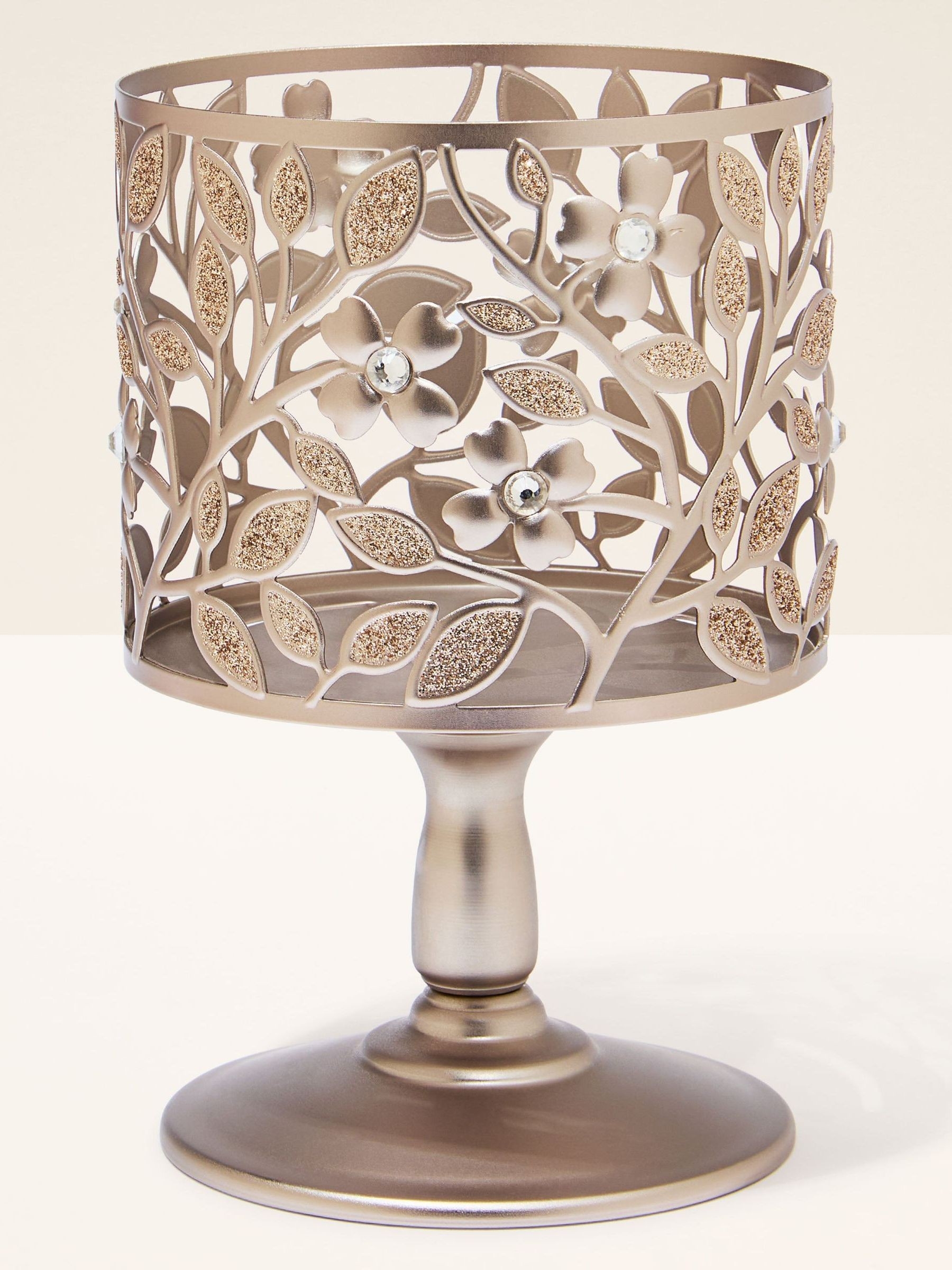 Dogwood Pedestal 3-Wick Candle Holder - Image 1 of 2 Dogwood Pedestal 3-Wick Candle Holder - Image 1 of 2