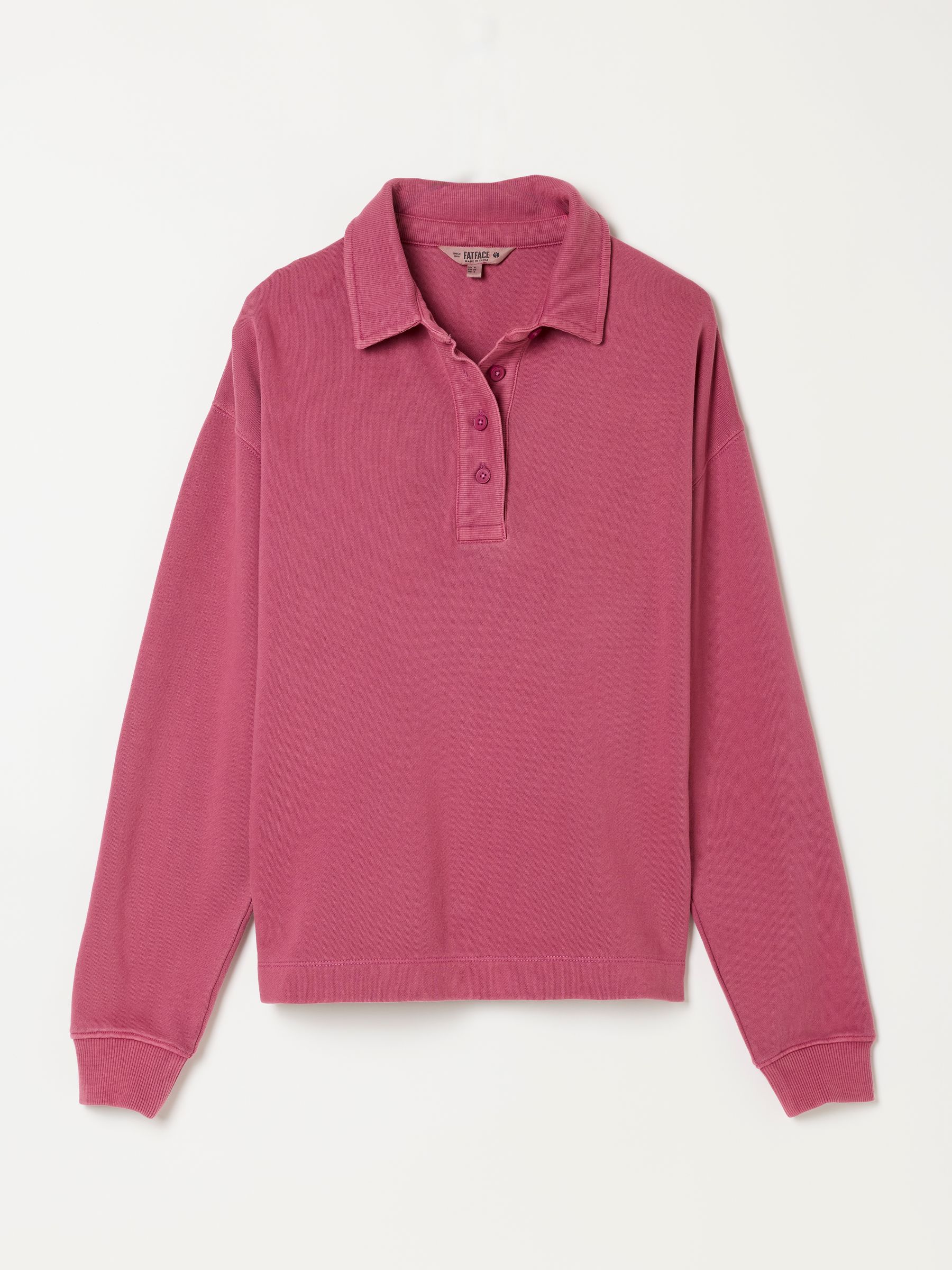 Dark Pink Quarter Neck Collared Sweat Top - Image 6 of 6