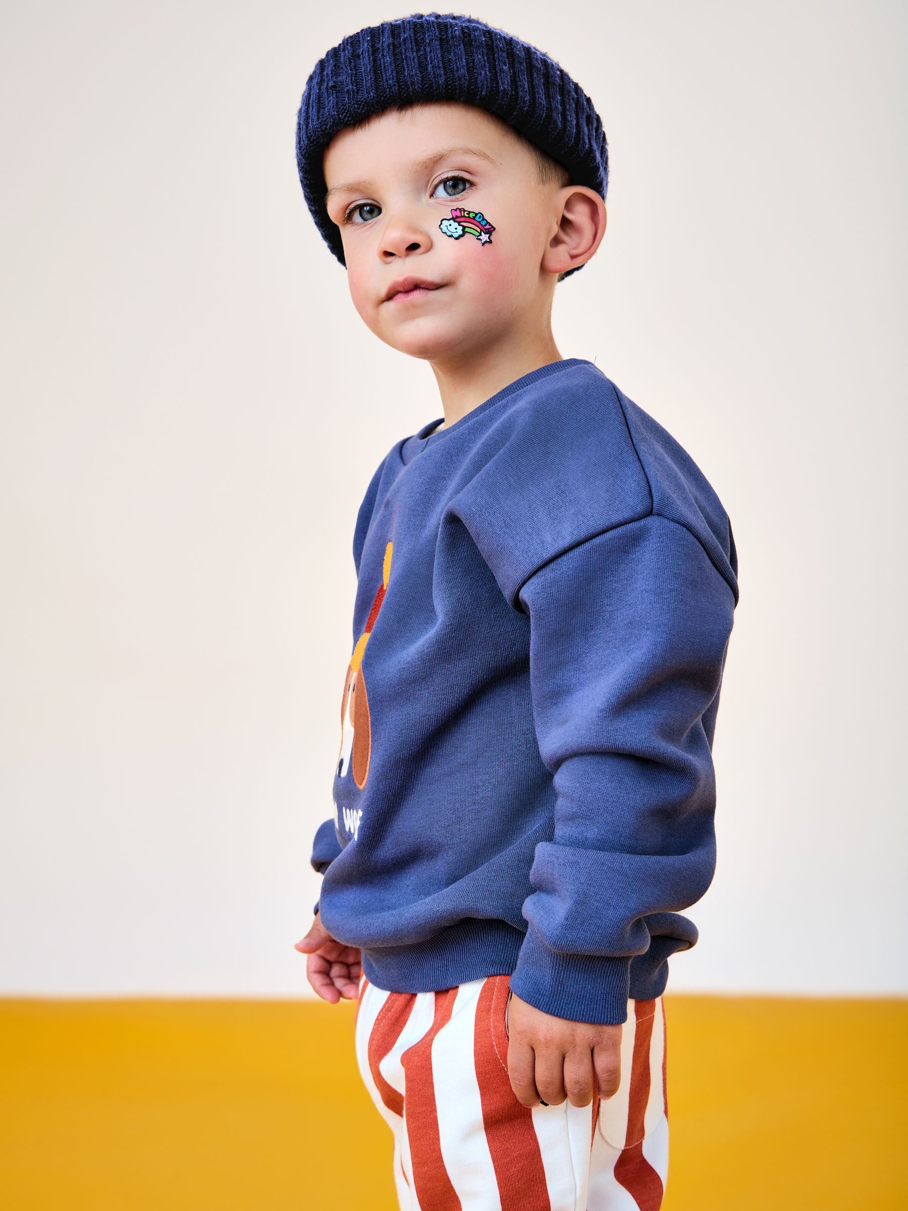 Rust Orange Dog Appliqué Sweatshirt & Stripe Jogger Set - Image 2 of 8