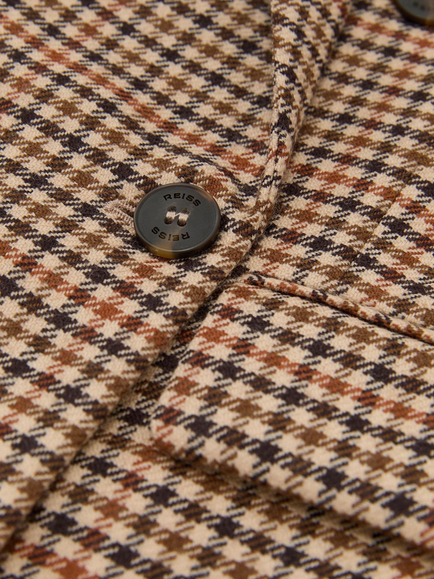 Tall Wool Houndstooth-Check Double-Breasted Blazer in Neutral Check - Image 7 of 8