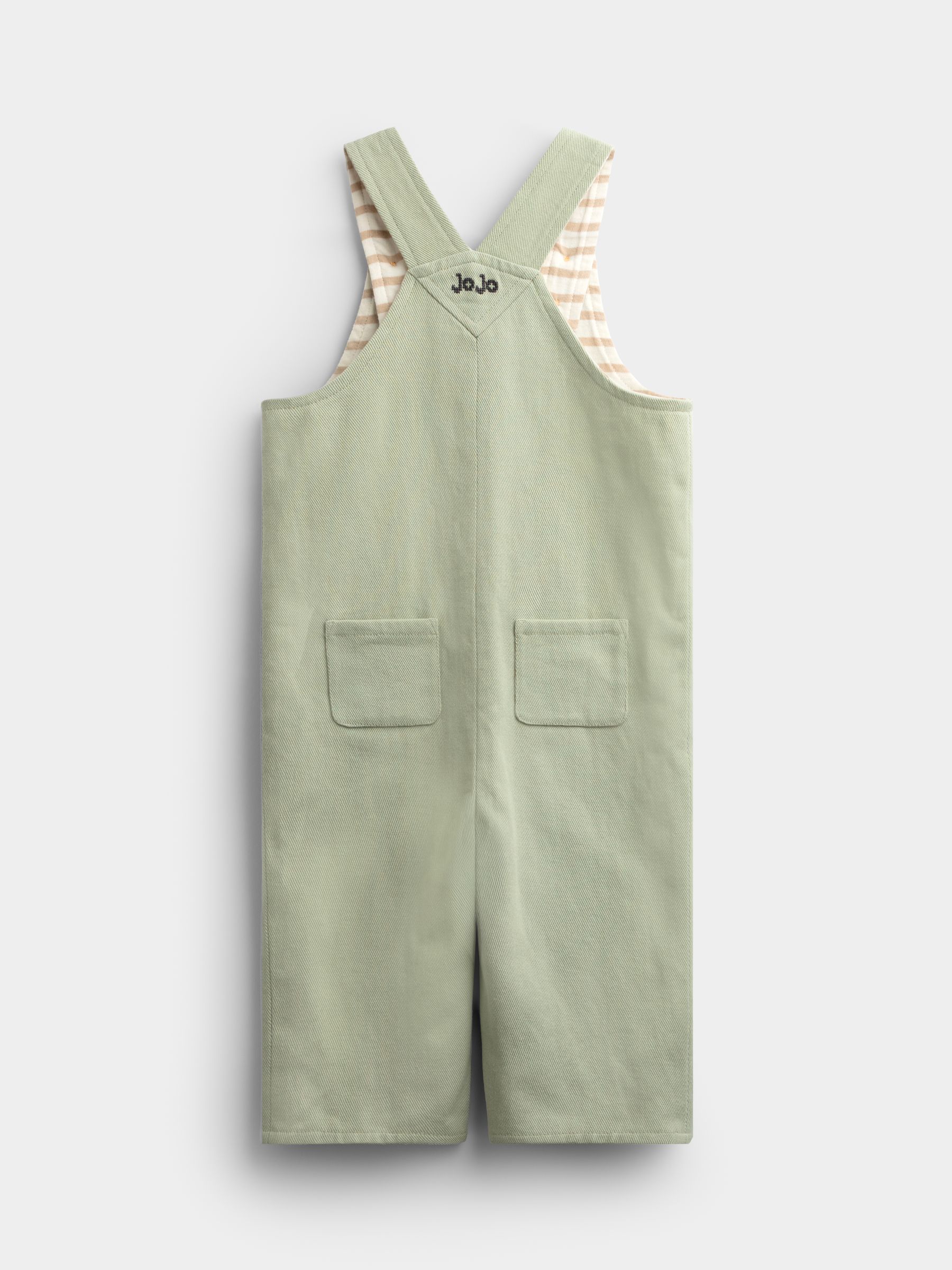 Sage Green Cross Stitch Farm Dungaree Set - Image 5 of 6