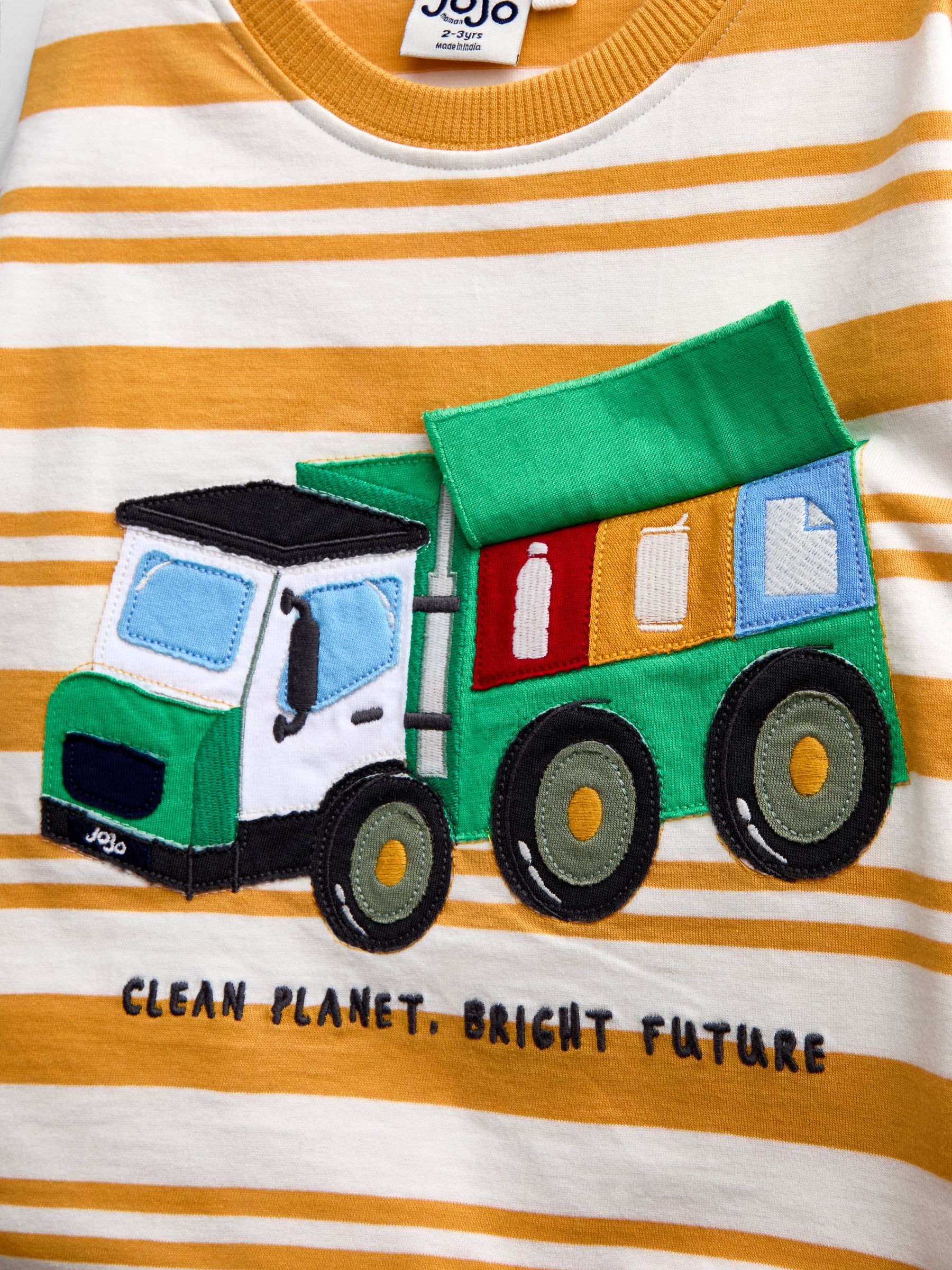 Yellow Recycling Truck Interactive Appliqué Top - Image 5 of 6