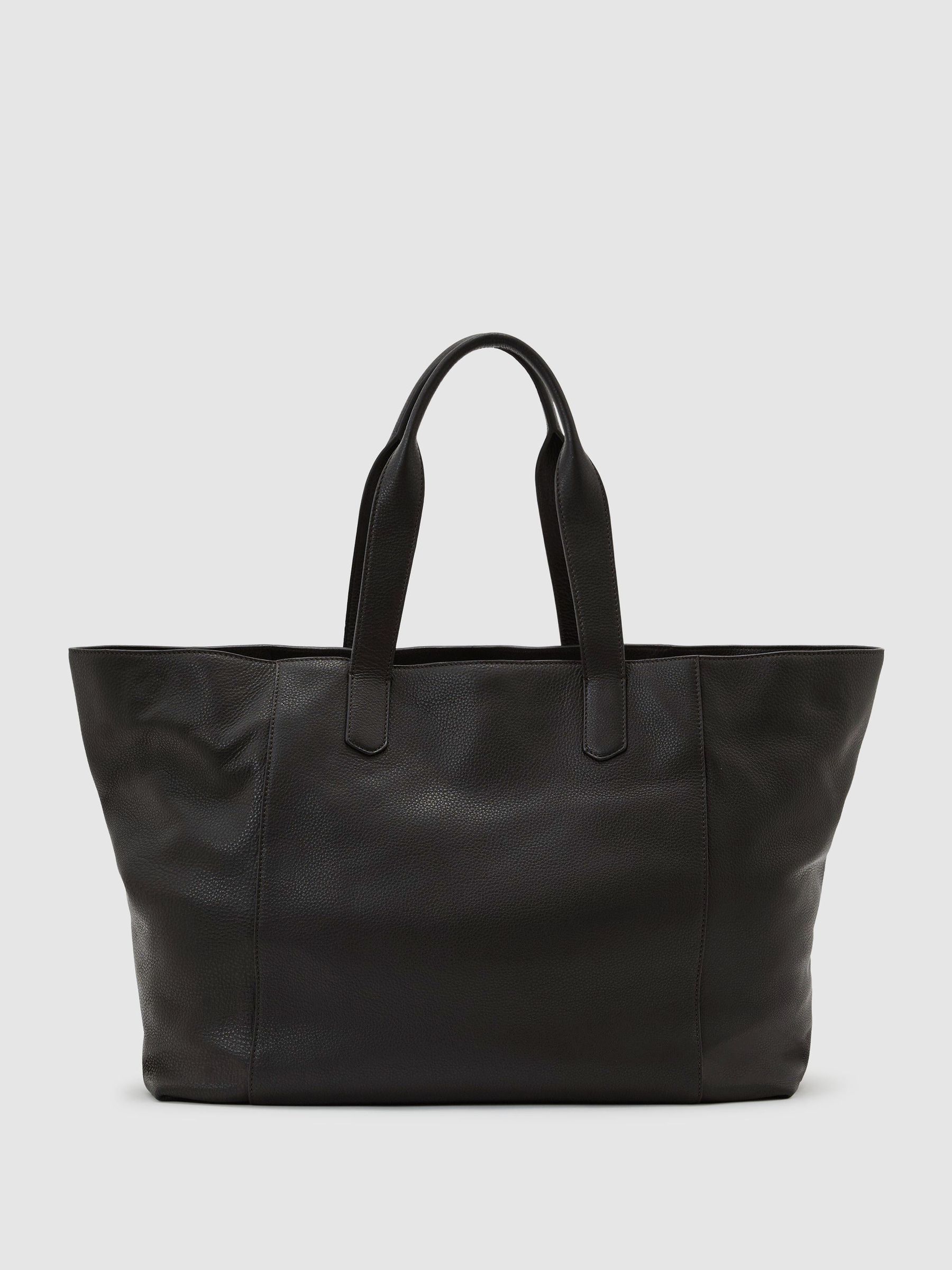 Grained Leather Large Tote Bag in Dark Brown - Bild 6 von 6