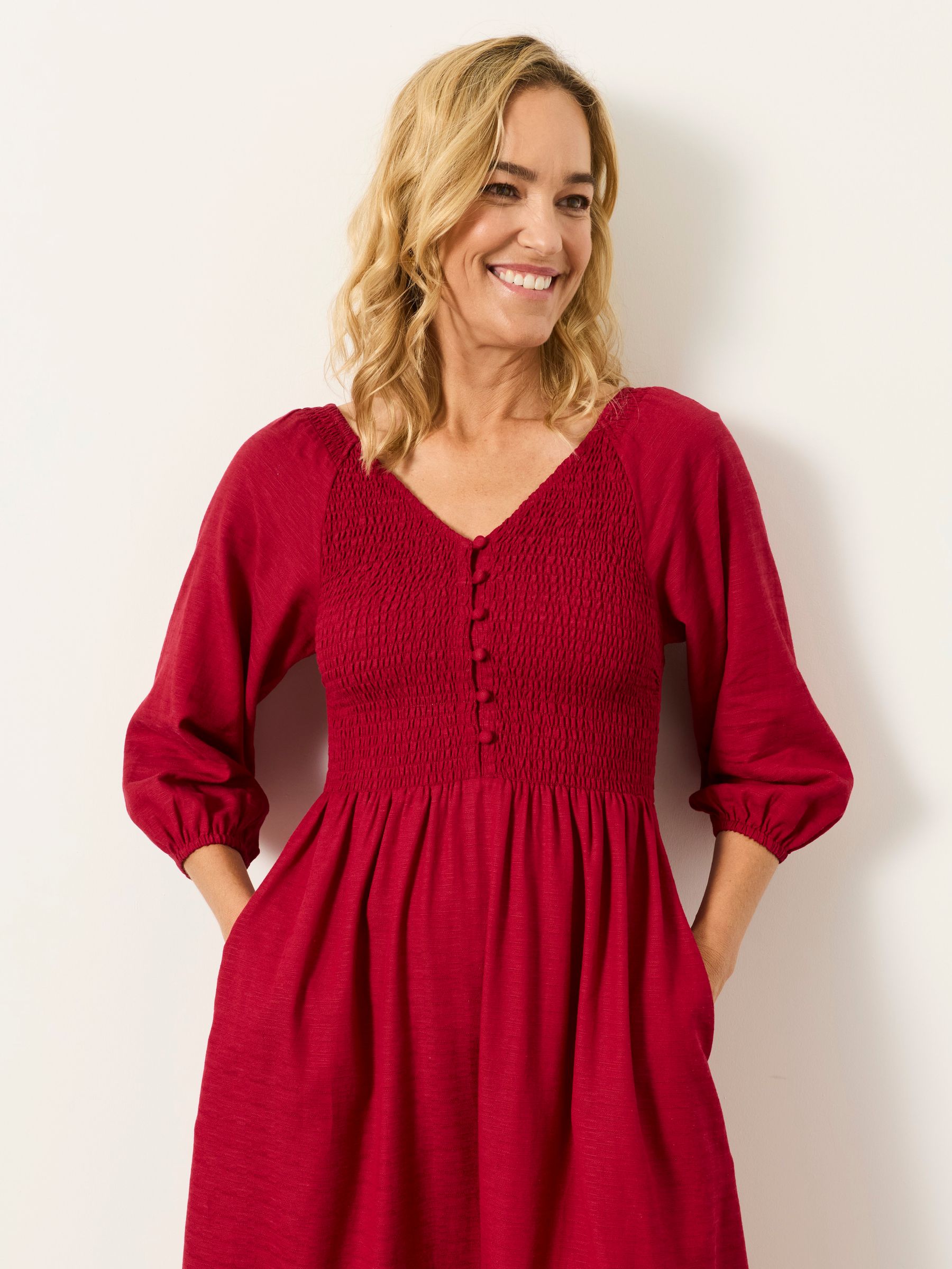 Adele Red Midi Dress - Image 4 of 5
