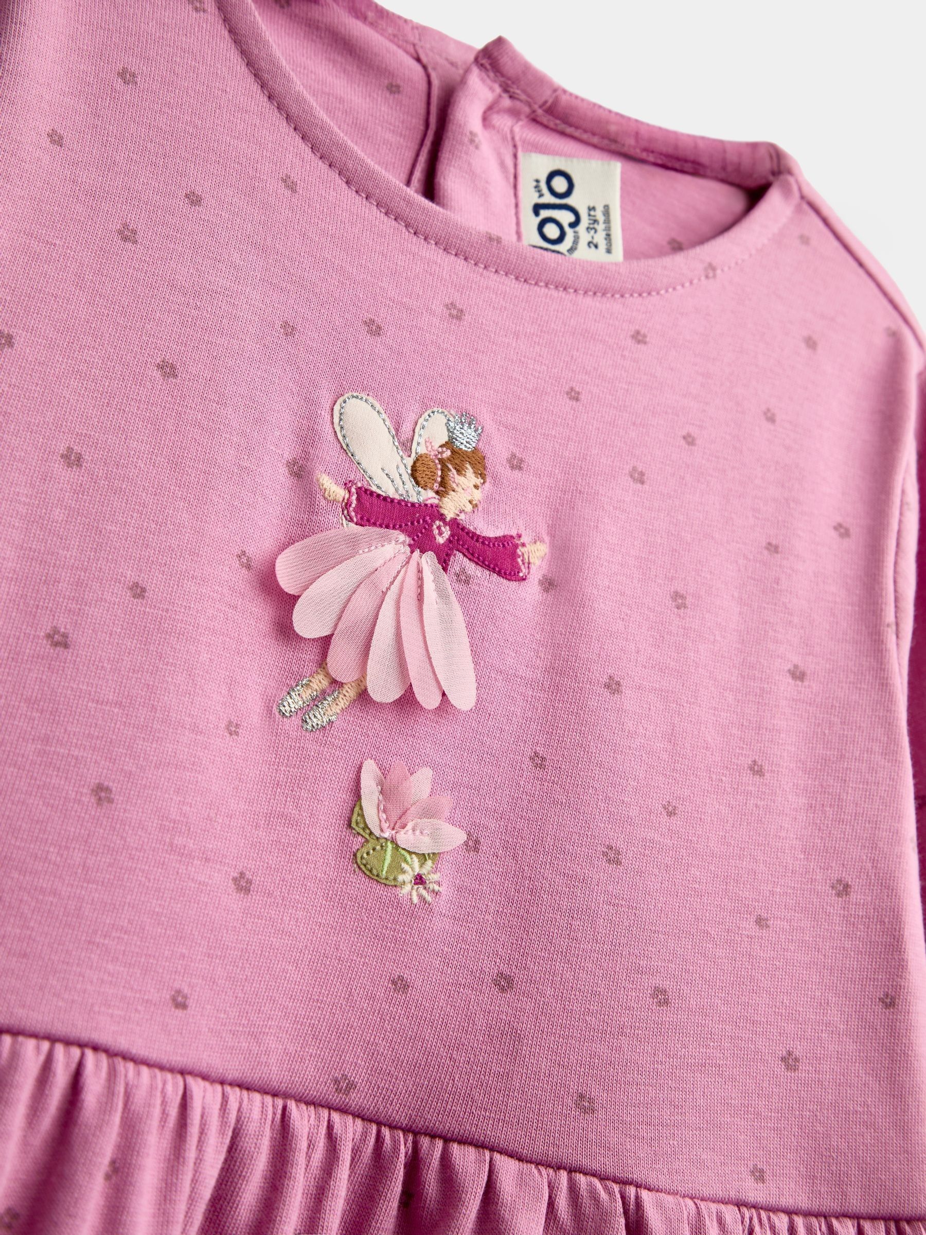 Dusky Pink Fairy Fairy And Frog Jersey Dress - Image 3 of 4