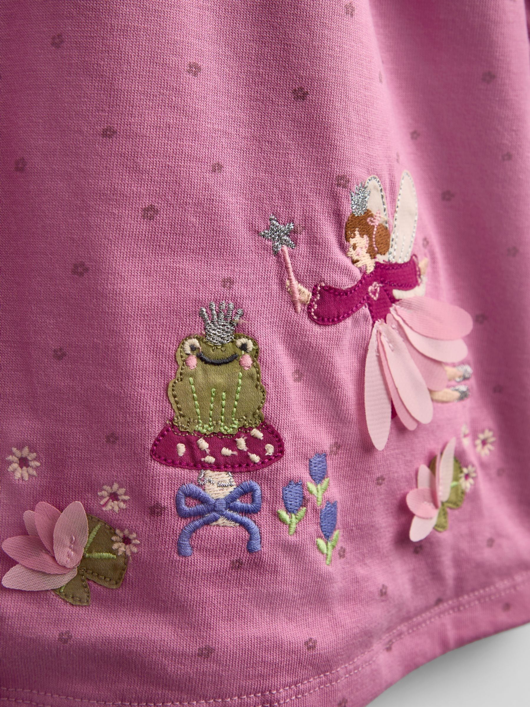 Dusky Pink Fairy Fairy And Frog Jersey Dress - Image 4 of 4 Dusky Pink Fairy Fairy And Frog Jersey Dress - Image 4 of 4