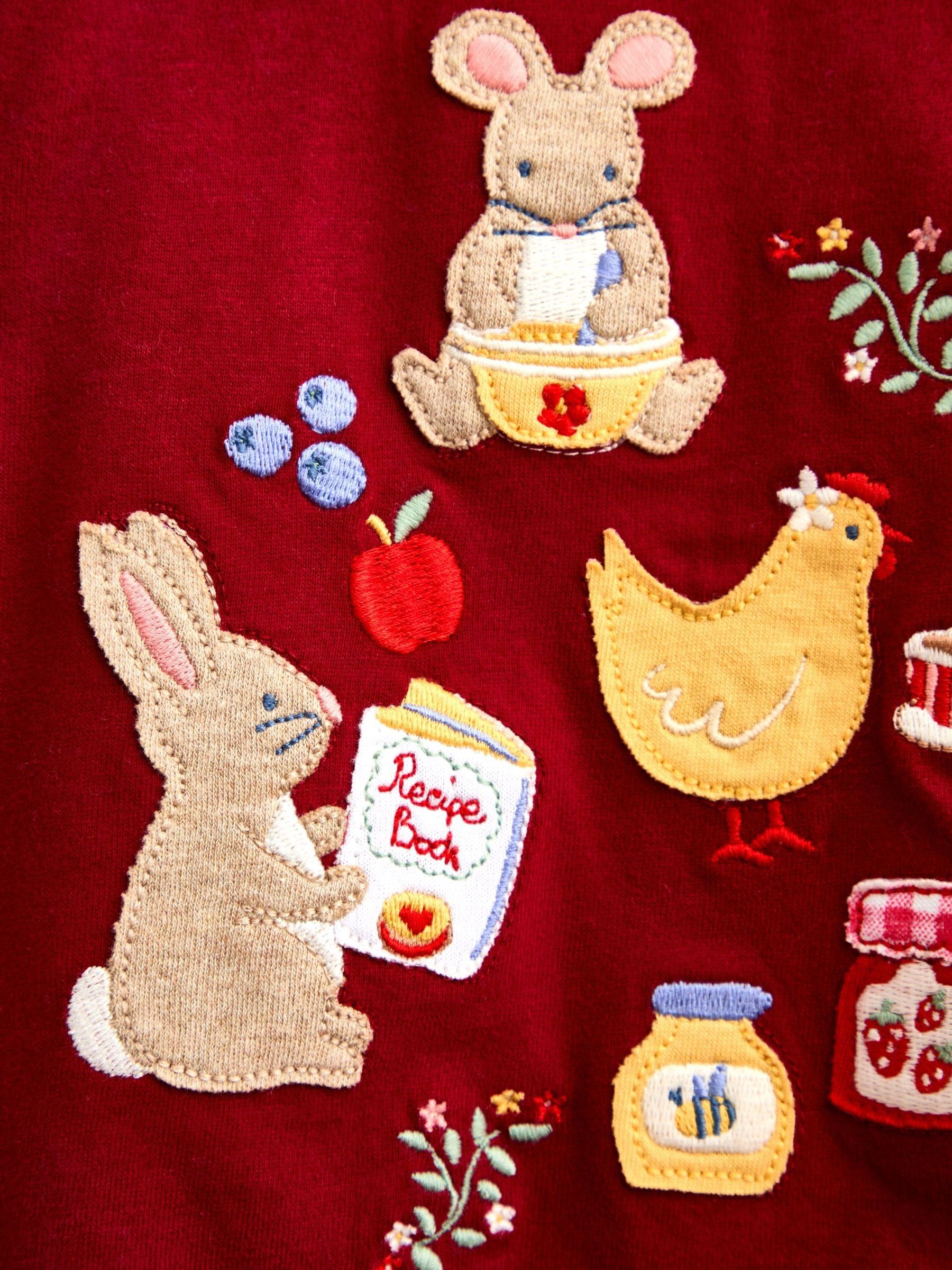 Burgundy Red Baking Friends Appliqué Top - Image 3 of 4