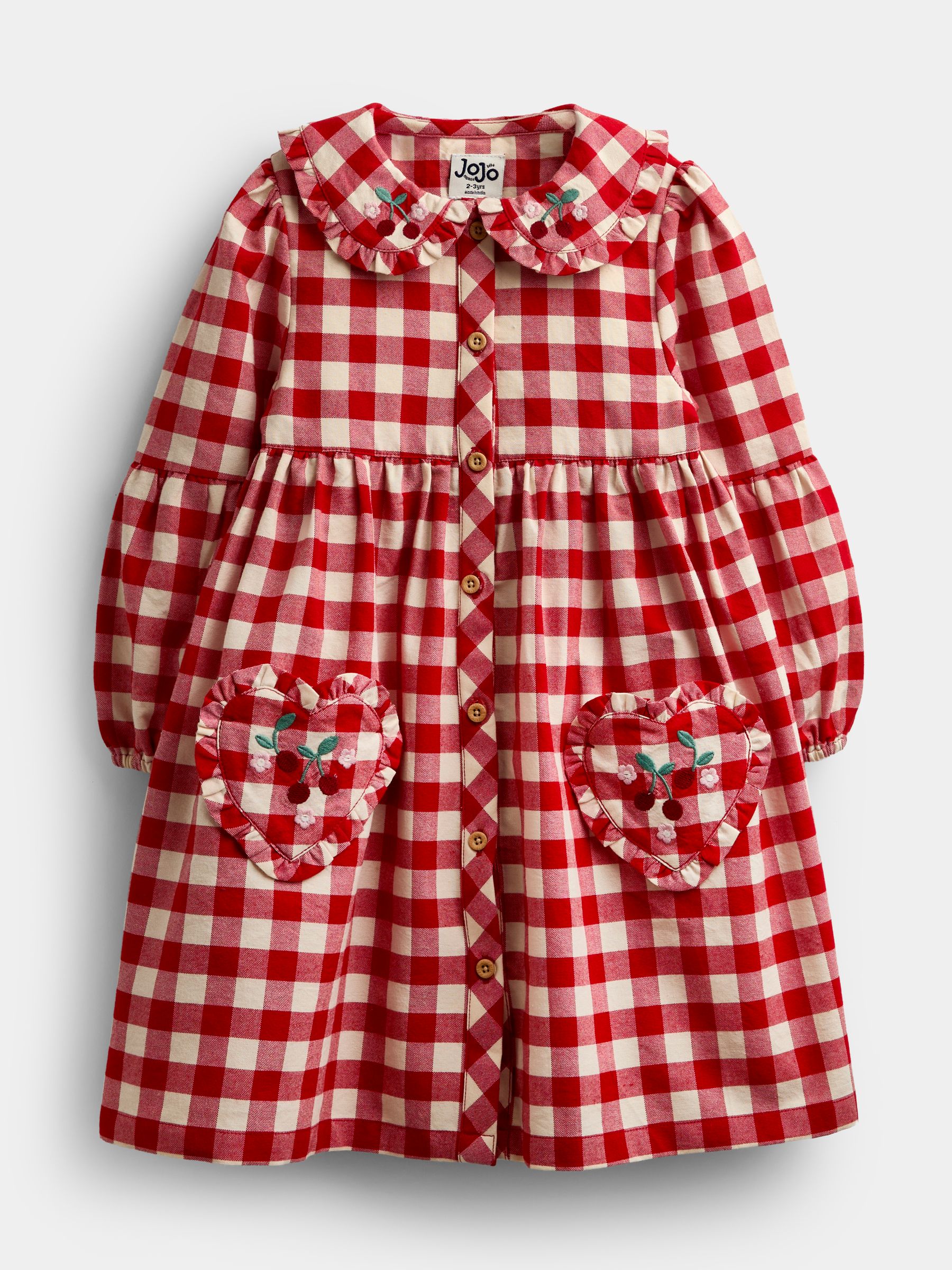 Red Gingham Heart Pocket Dress - Image 2 of 5 Red Gingham Heart Pocket Dress - Image 2 of 5