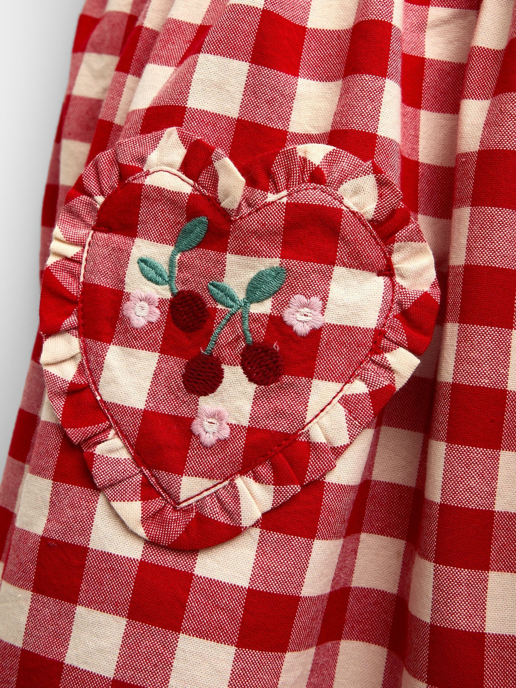Red Gingham Heart Pocket Dress - Image 4 of 5