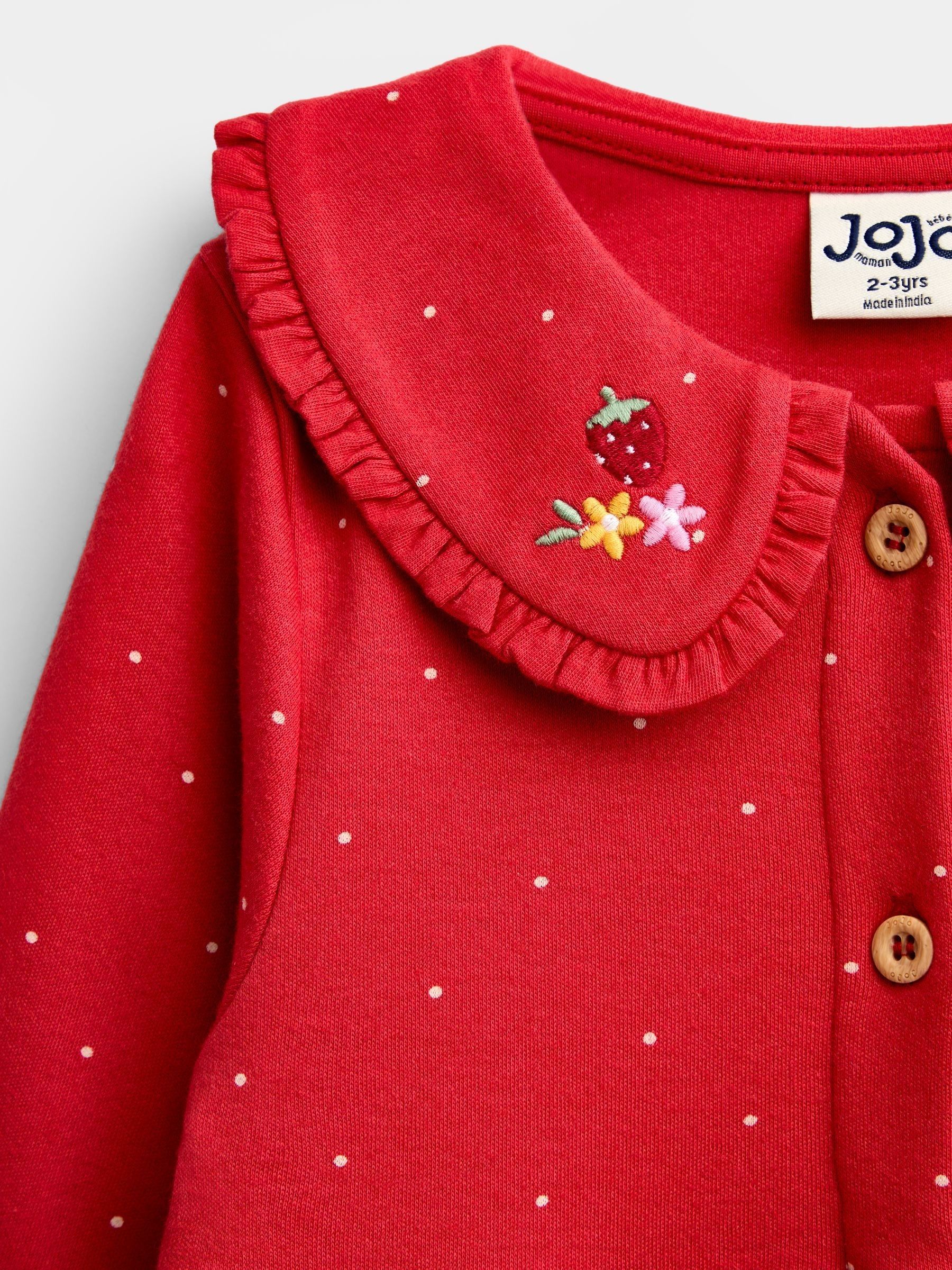 Red Animal Market Appliqué Button Front Dress - Image 6 of 6 Red Animal Market Appliqué Button Front Dress - Image 6 of 6