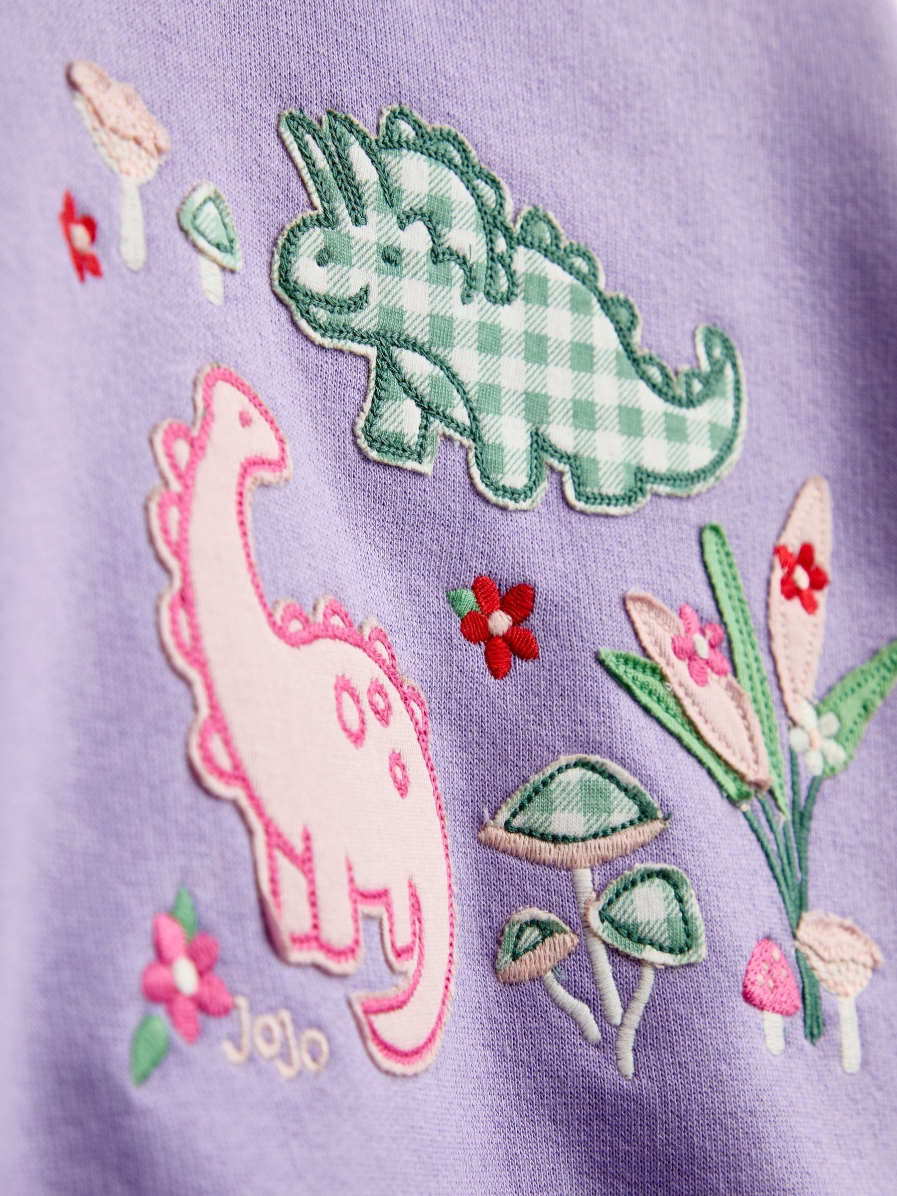 Purple Dino Patchwork Appliqué Sweatshirt - Image 4 of 4