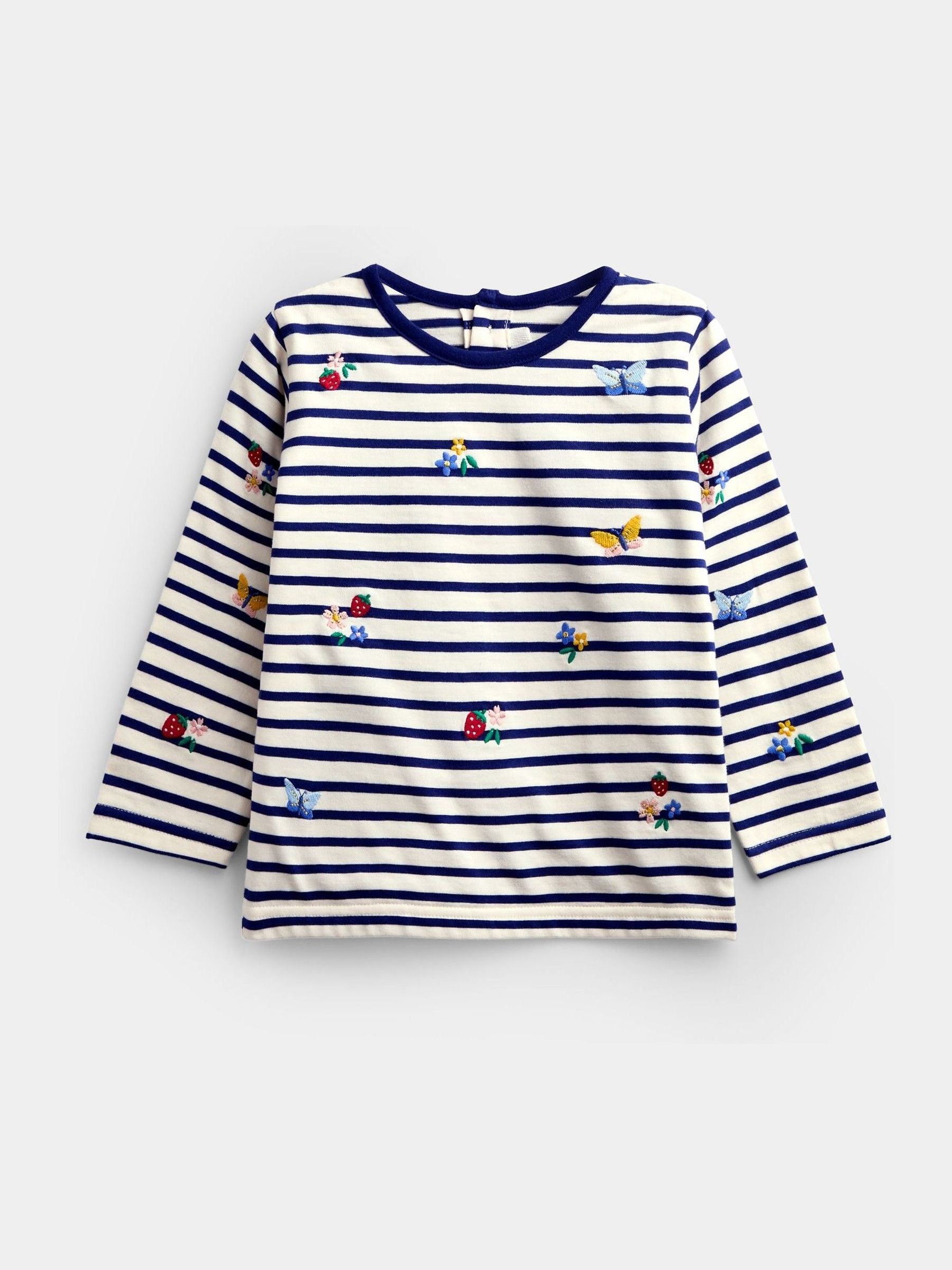 Navy Blue Floral Embroidered Top - Image 2 of 5 Navy Blue Floral Embroidered Top - Image 2 of 5