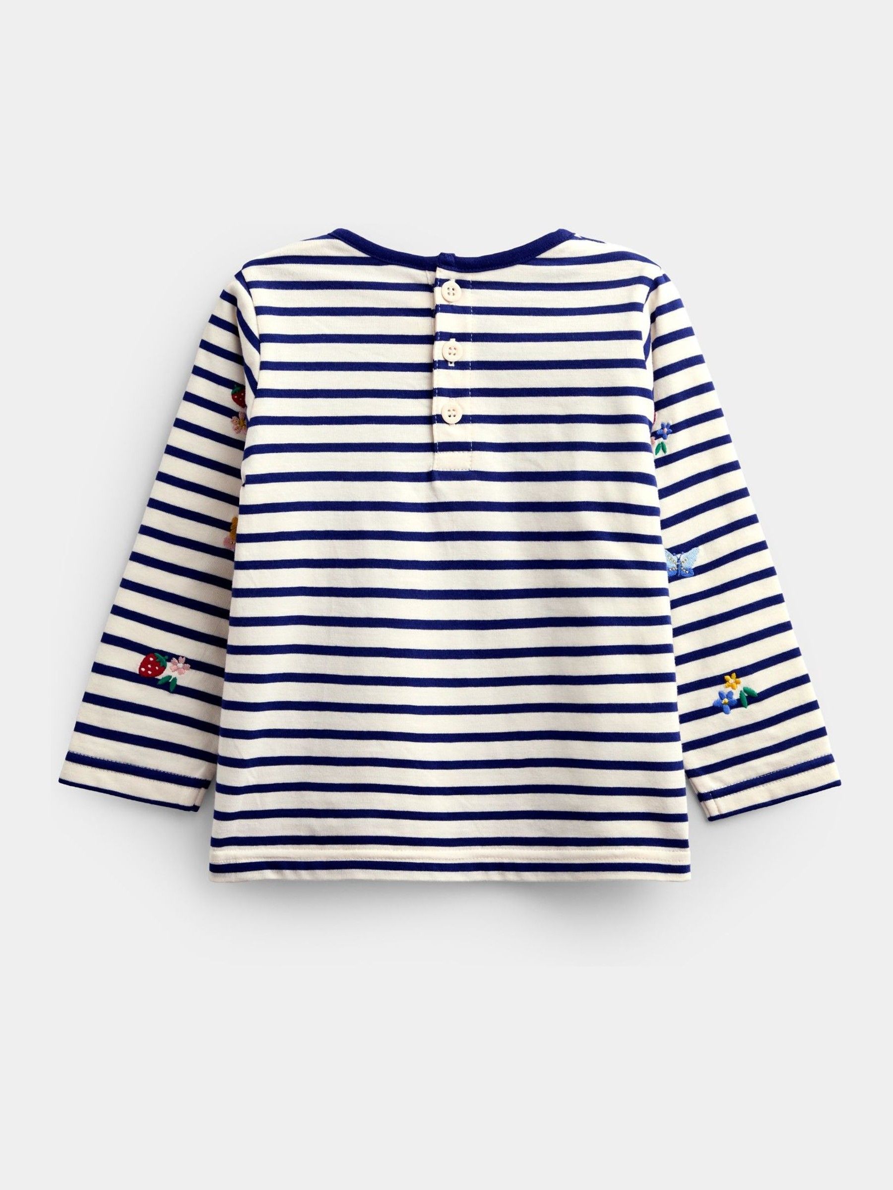 Navy Blue Floral Embroidered Top - Image 3 of 5